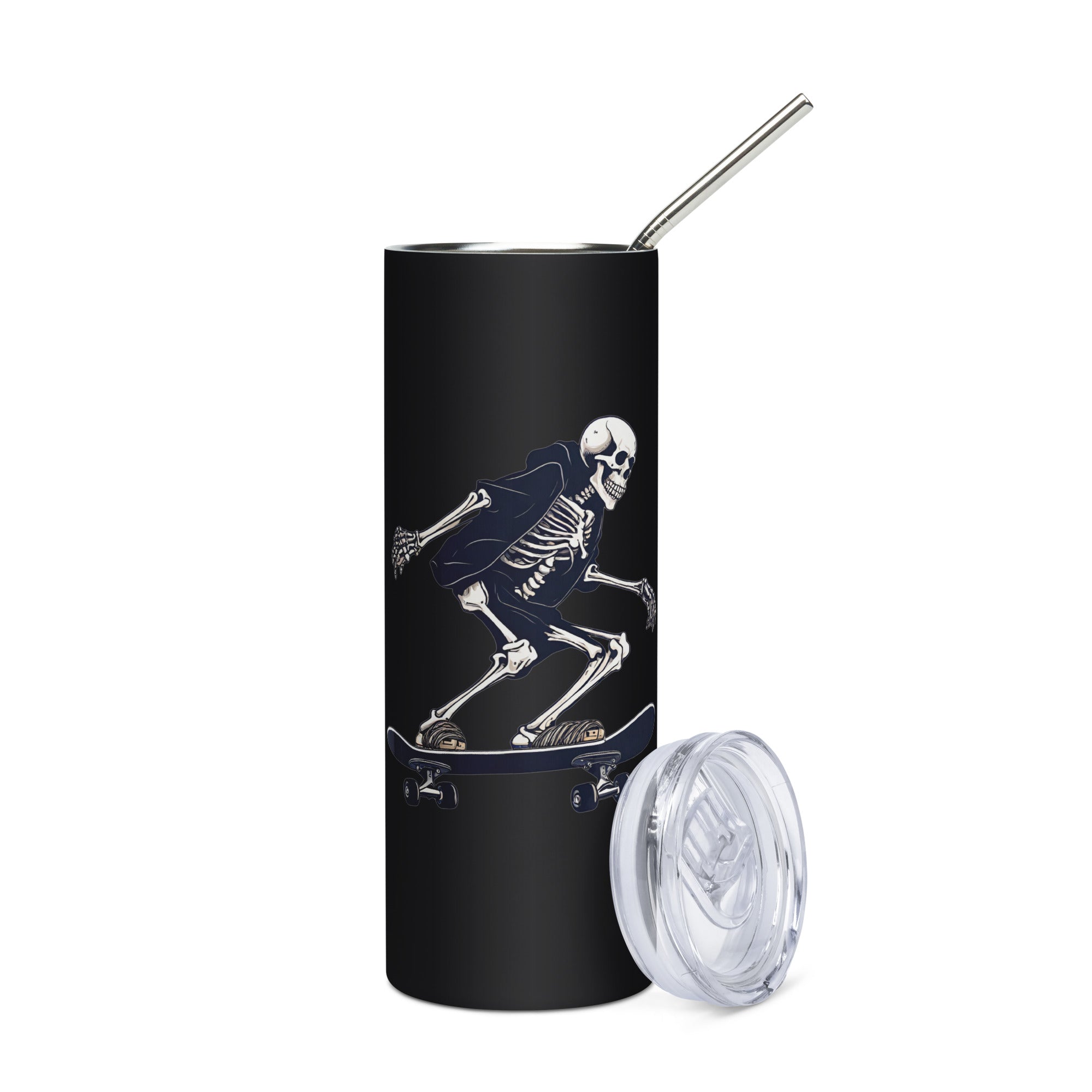 Skateboarding Skeleton Stainless Steel Tumbler