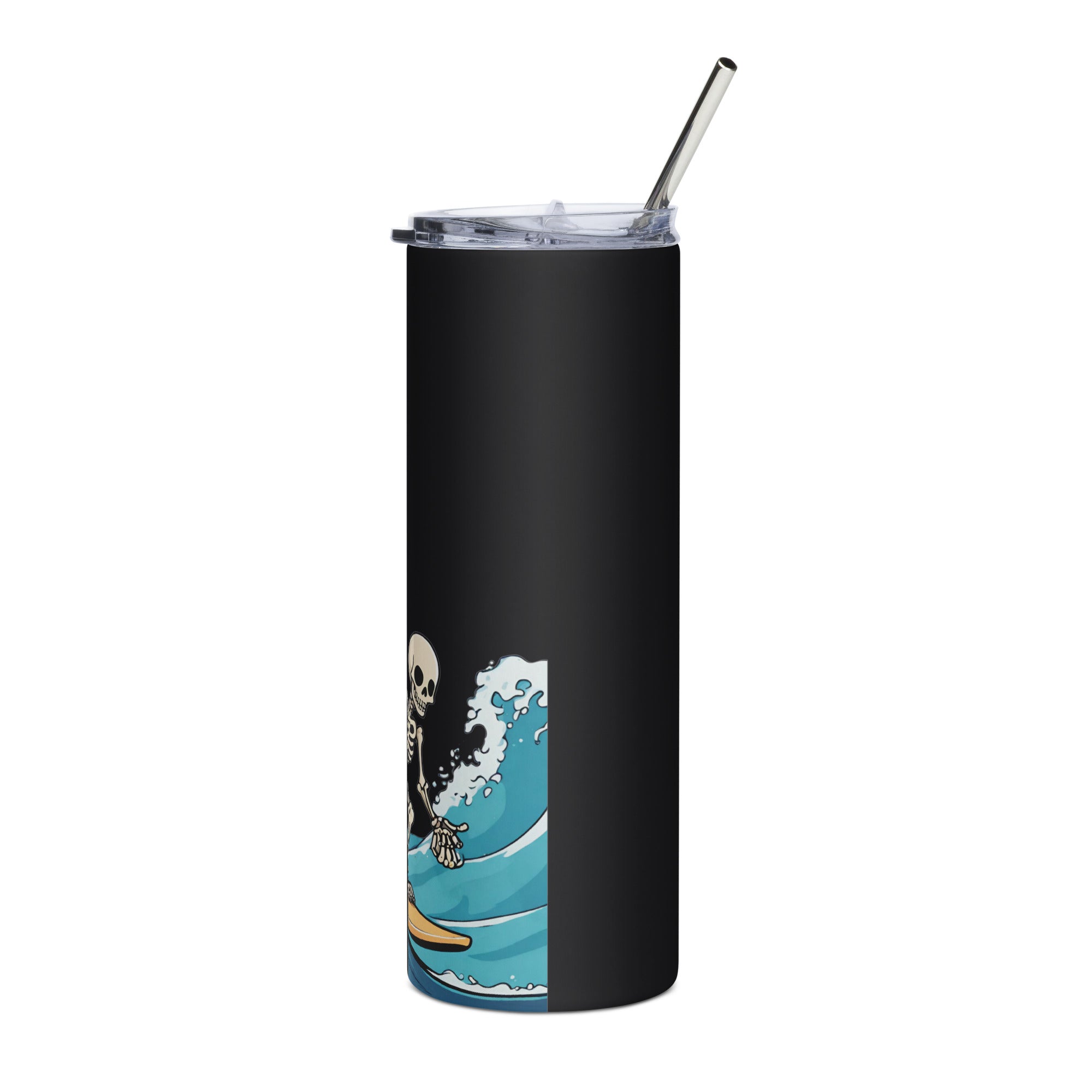 Surfing Skeleton Stainless Steel Tumbler