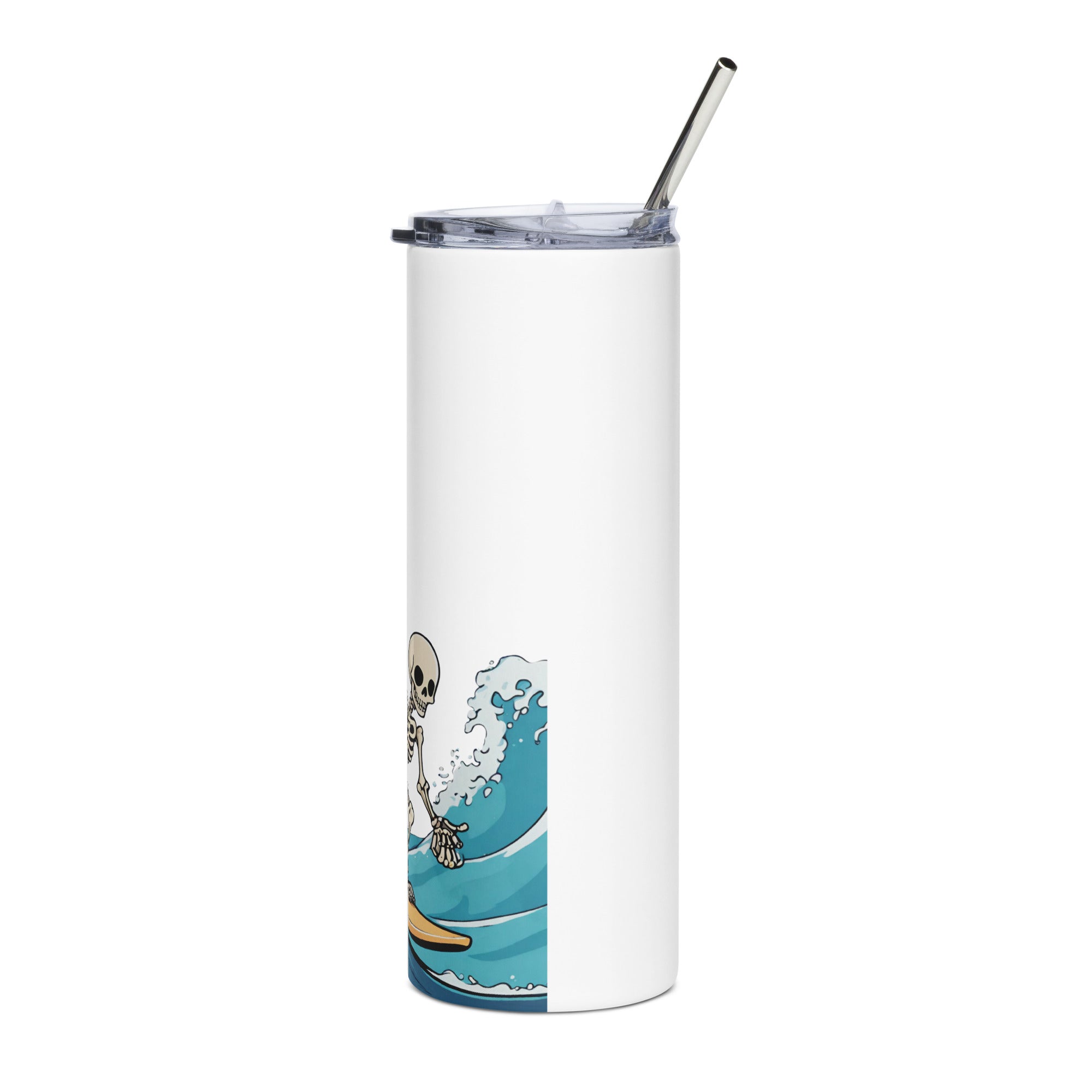 Surfing Skeleton Stainless Steel Tumbler