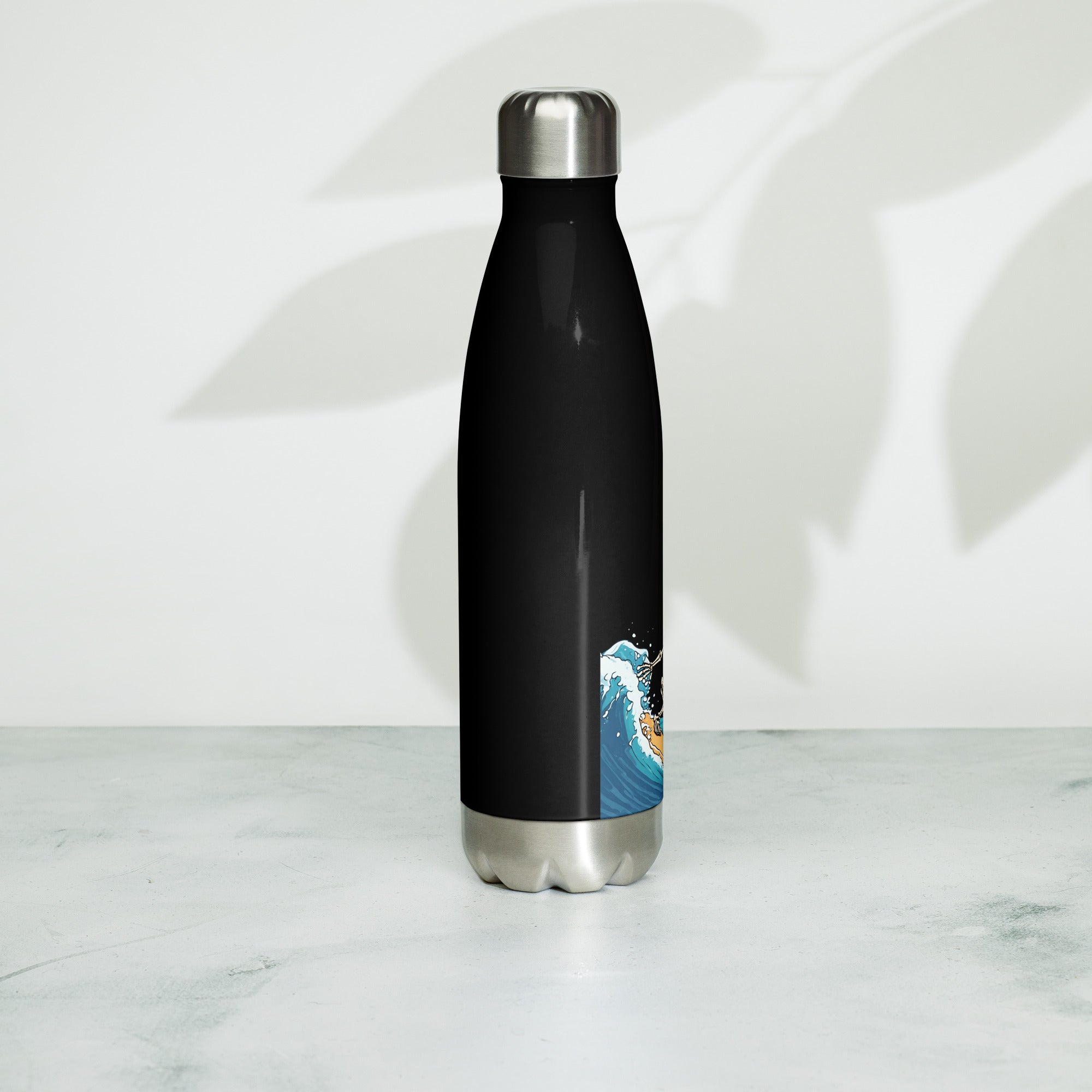 Surfing Skeleton Stainless Steel Water Bottle