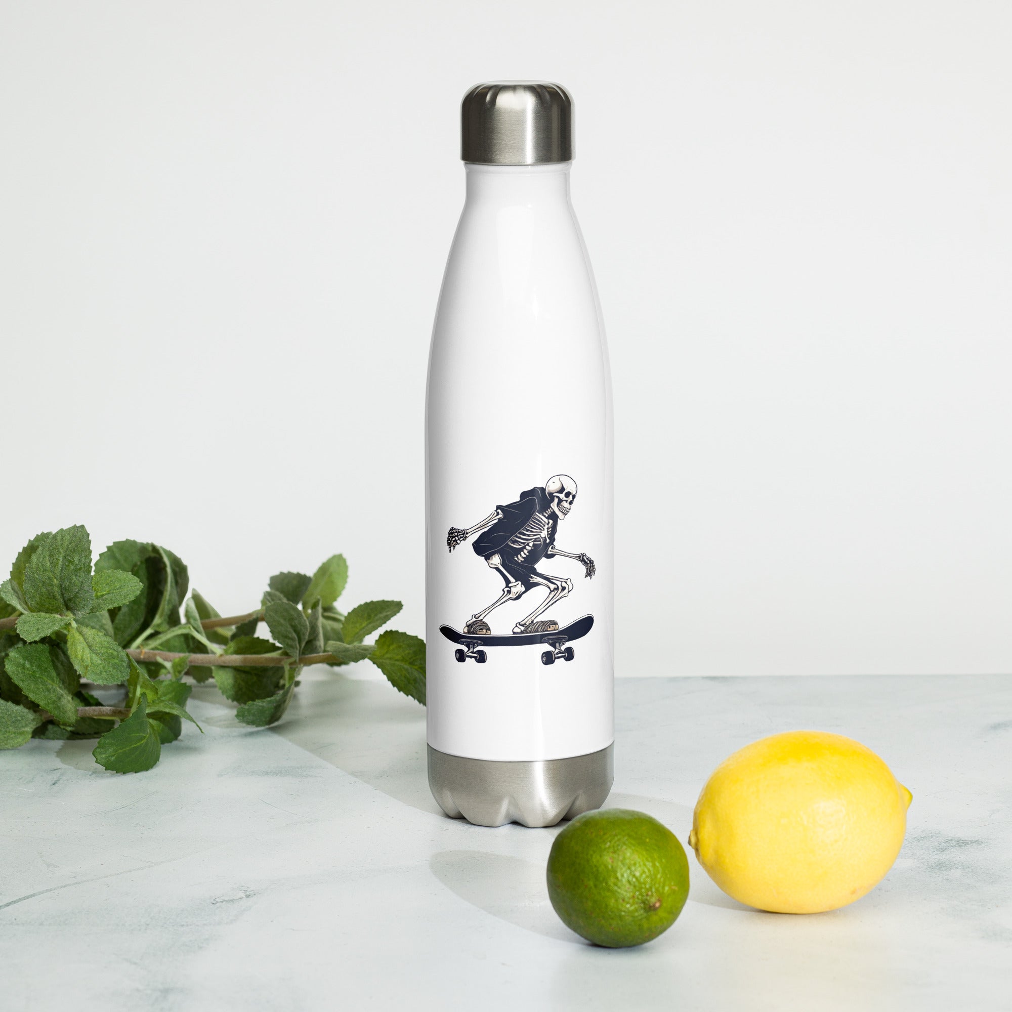 Skateboarding Skeleton Stainless Steel Water Bottle