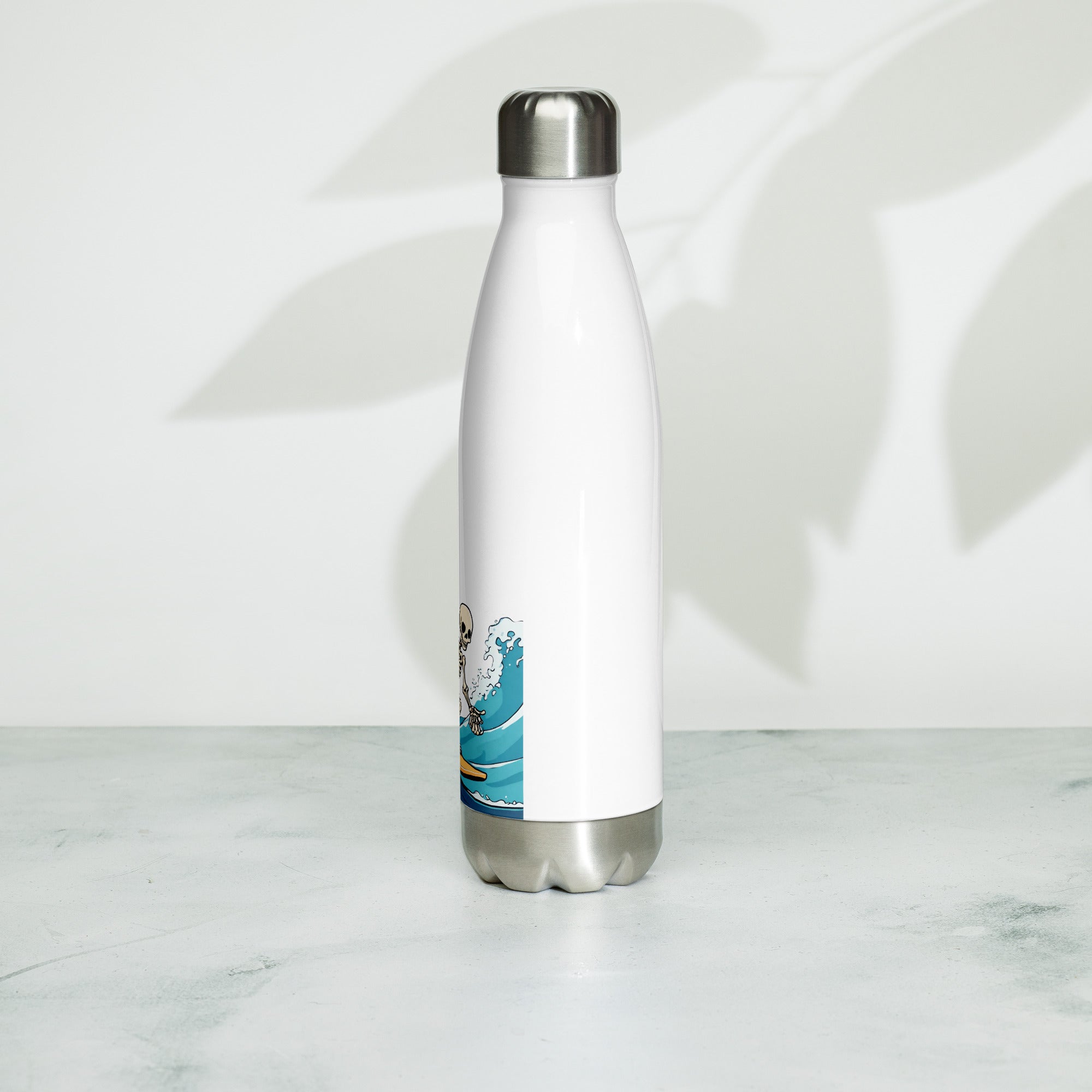 Surfing Skeleton Stainless Steel Water Bottle