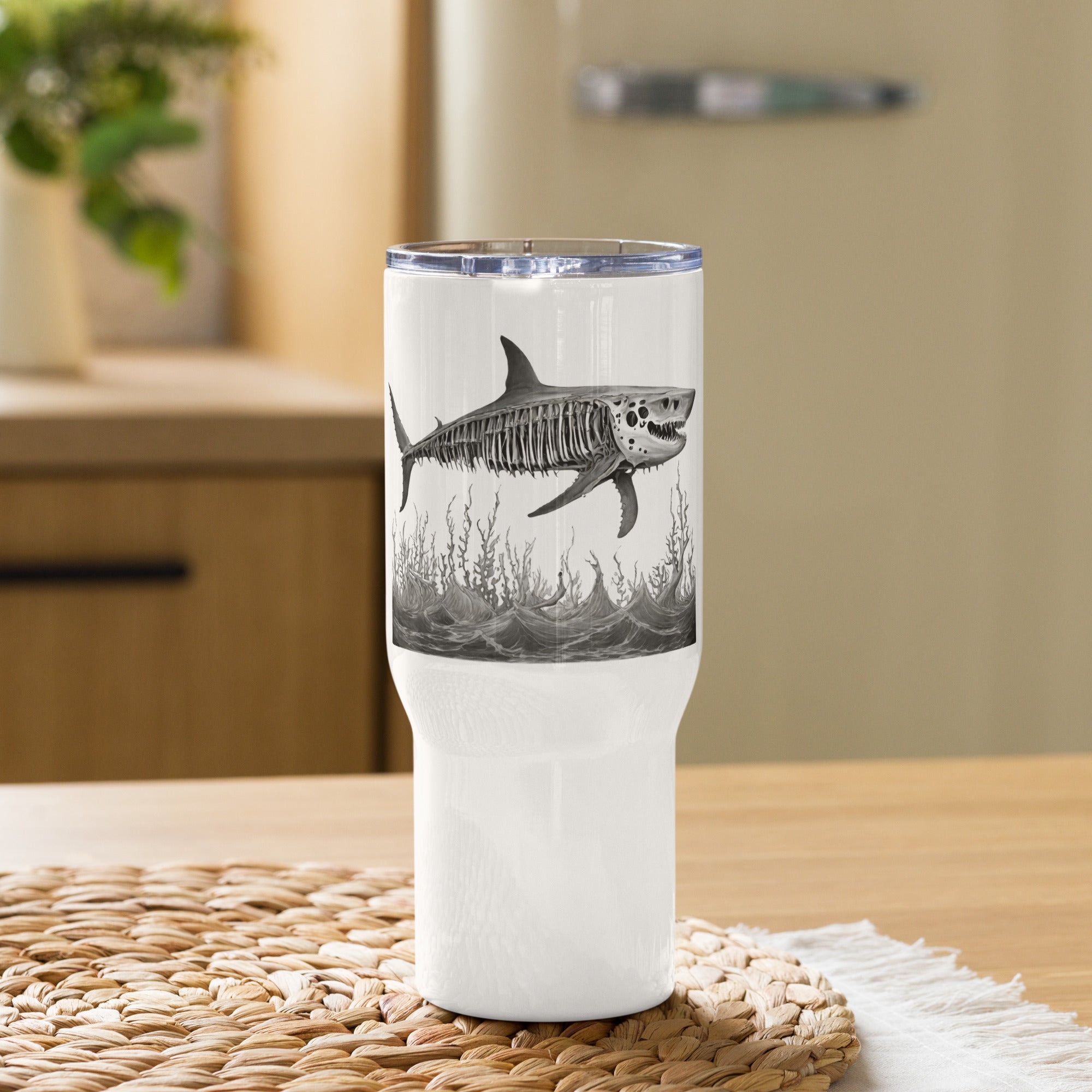 Skeleton Shark Travel Mug