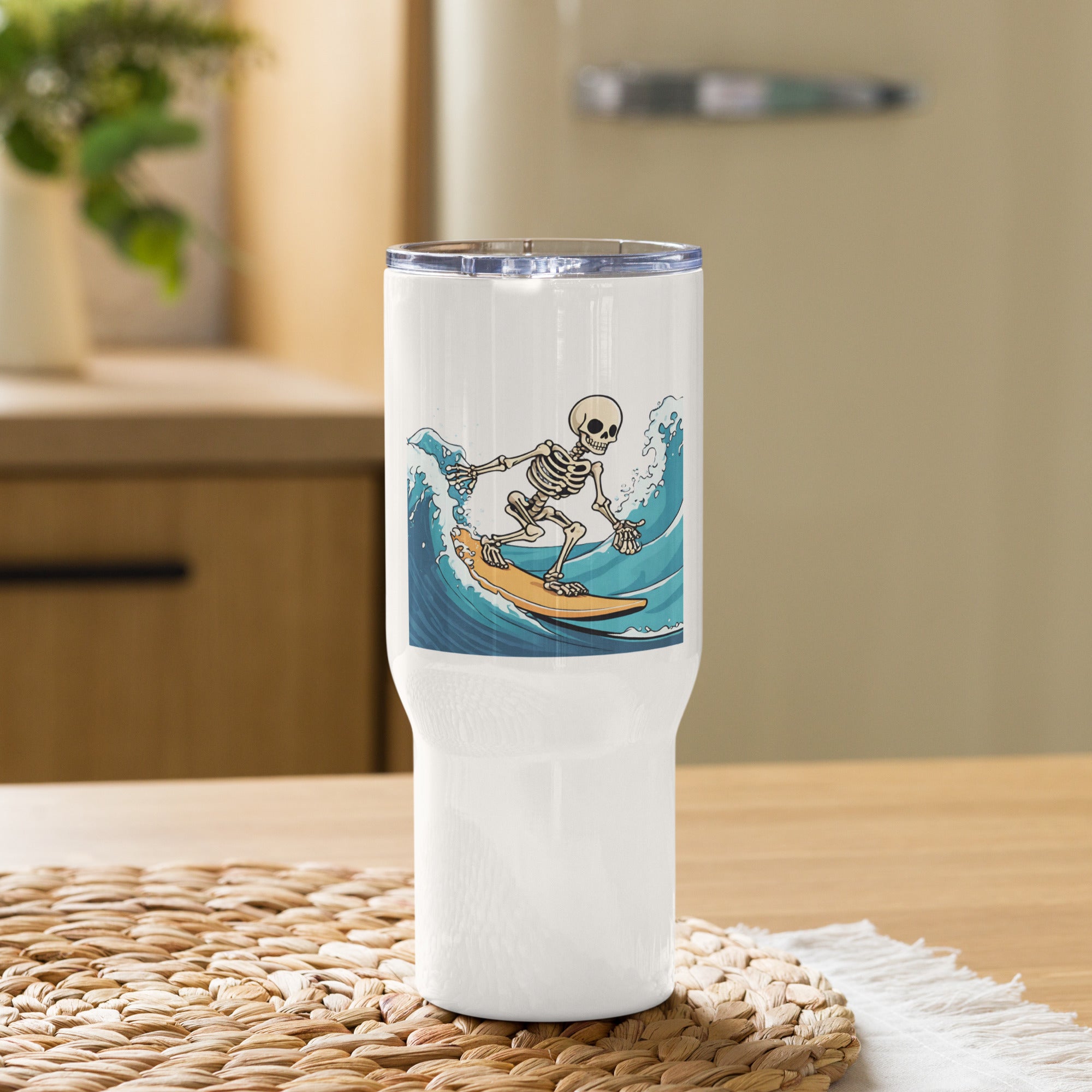 Surfing Skeleton Travel Mug