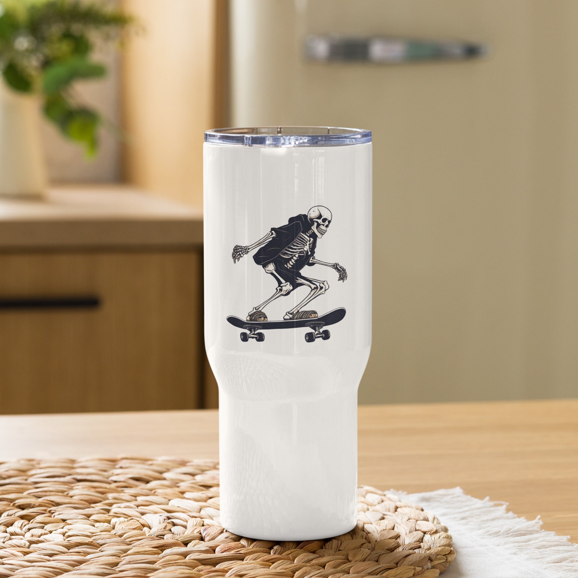 Skateboarding Skeleton Travel Mug