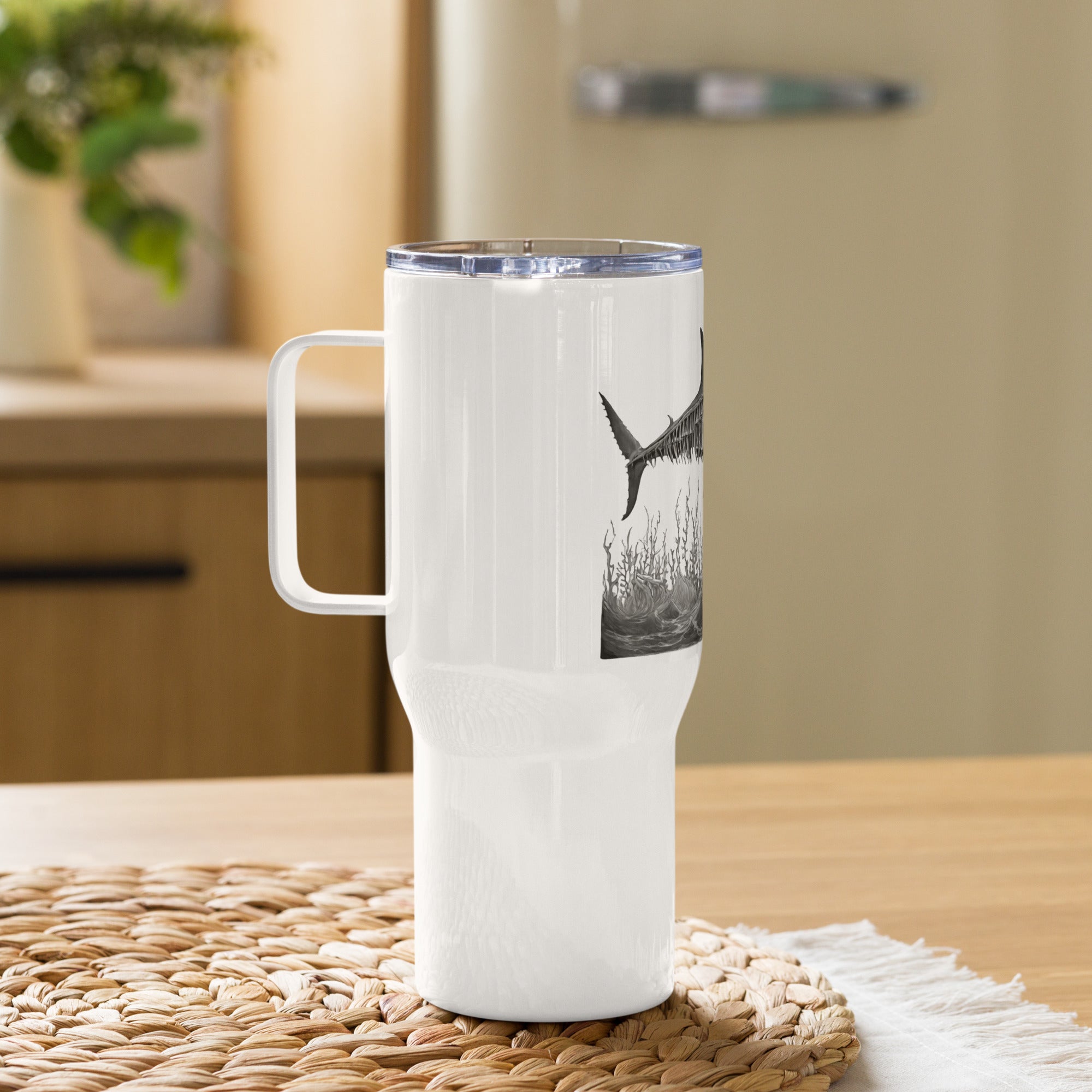 Skeleton Shark Travel Mug