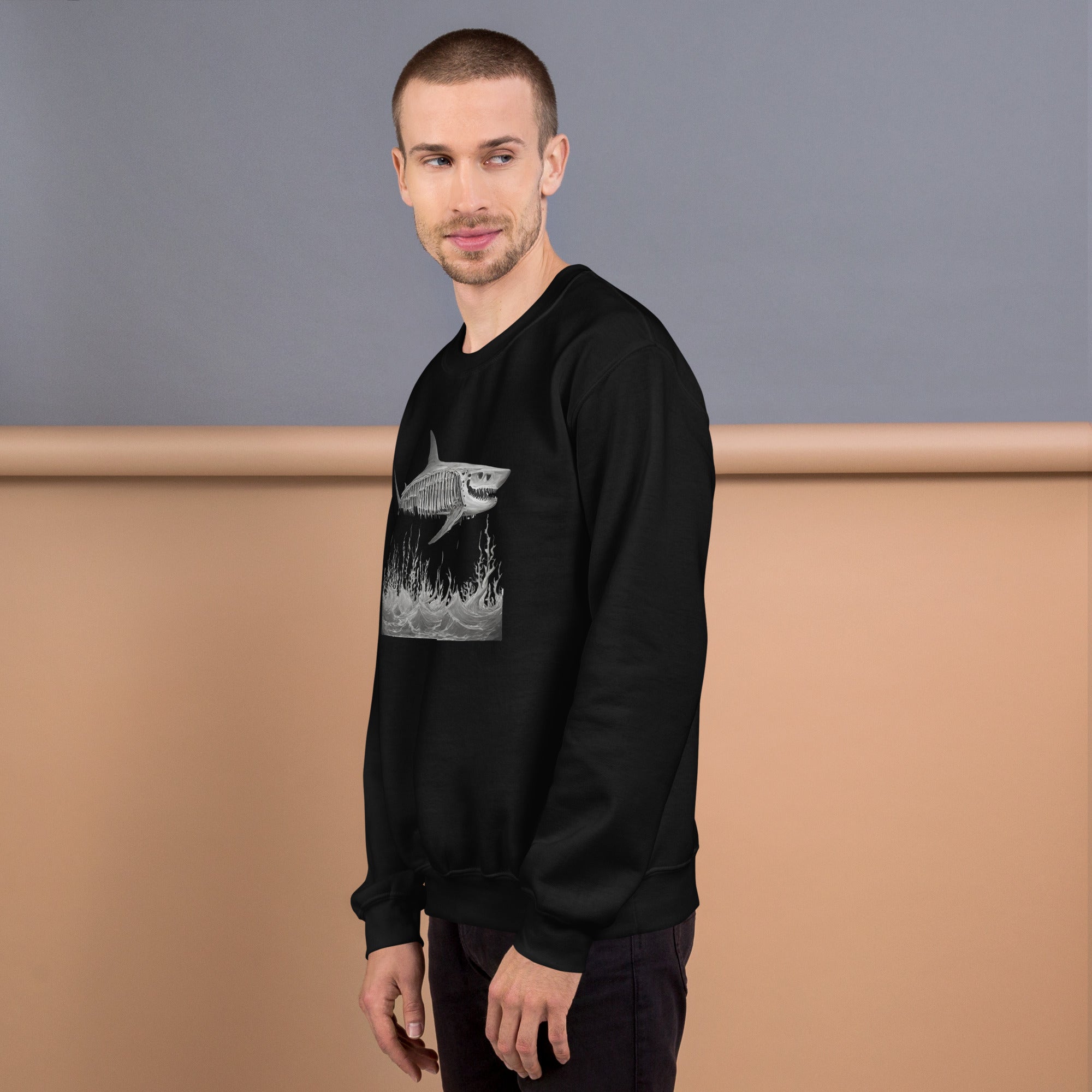 Skeleton Shark Men's Sweatshirt