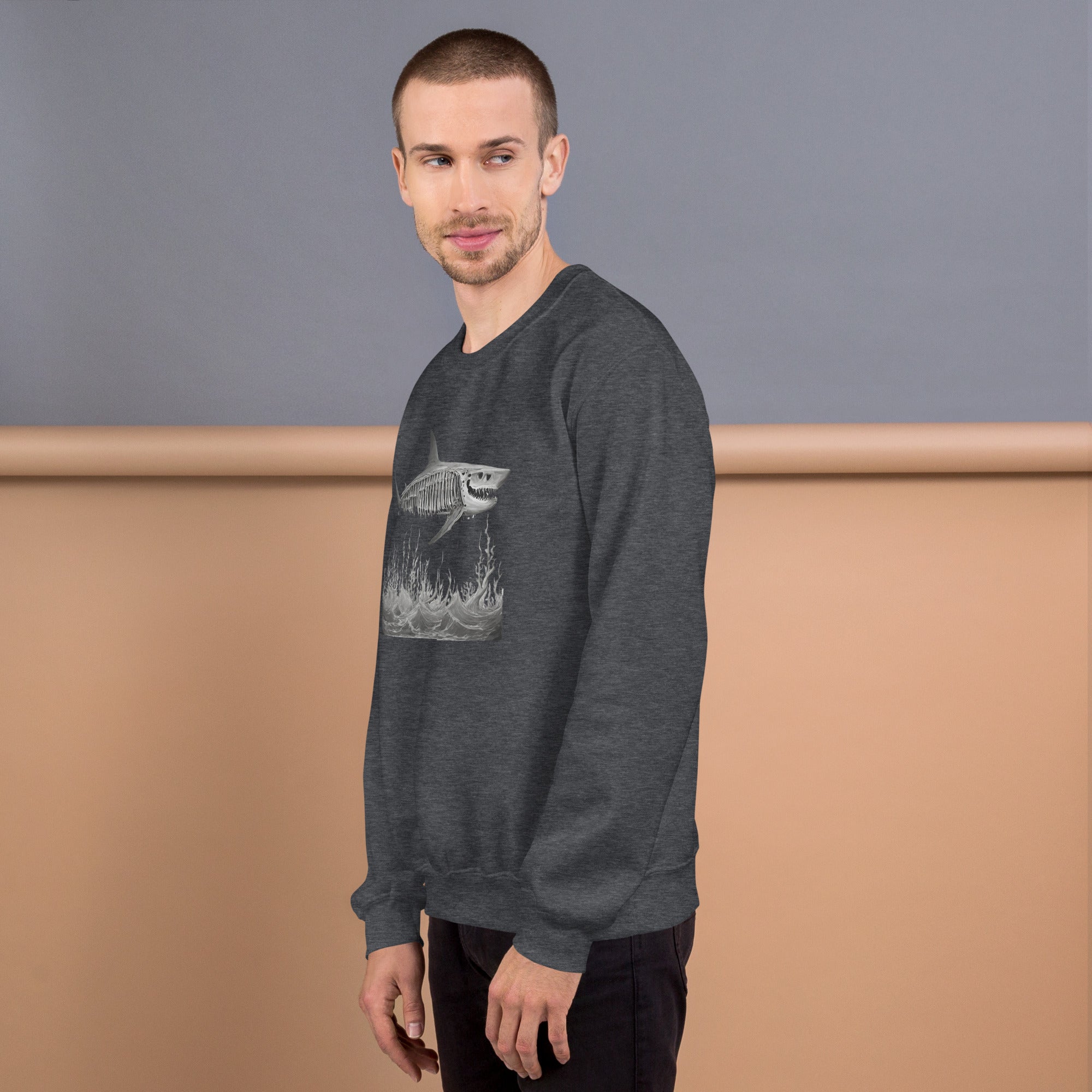 Skeleton Shark Men's Sweatshirt