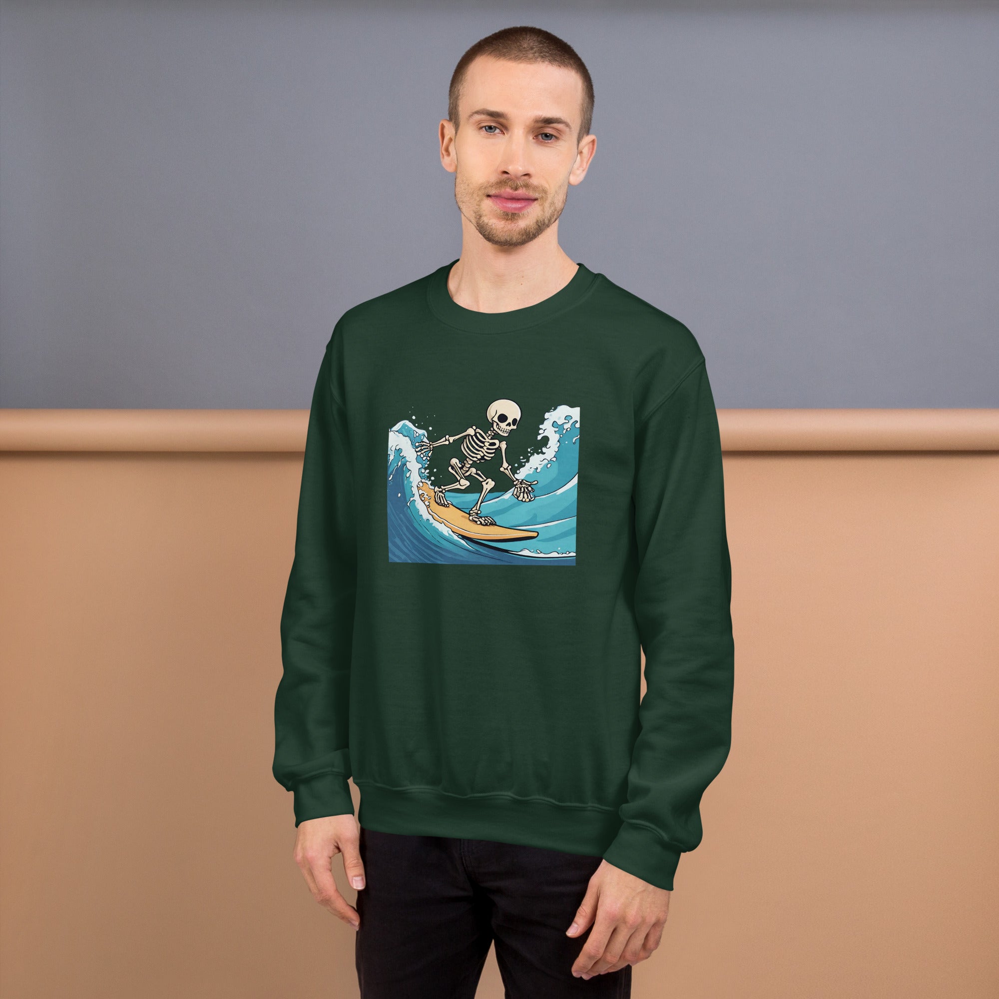 Surfing Skeleton Men's Sweatshirt