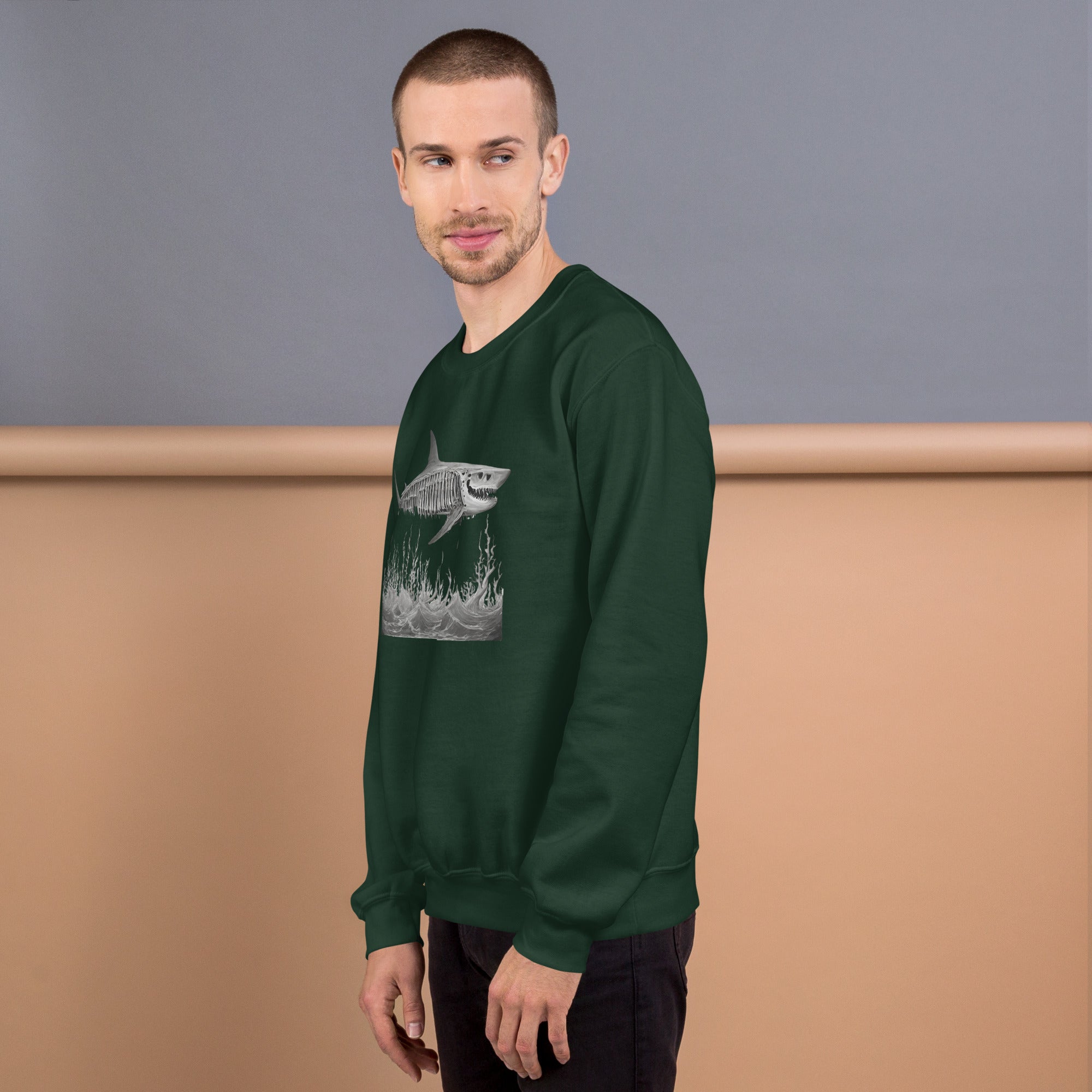 Skeleton Shark Men's Sweatshirt