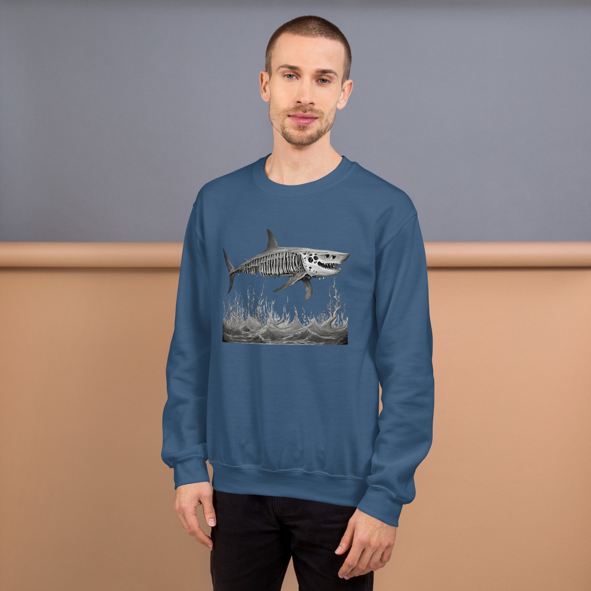 Skeleton Shark Men's Sweatshirt