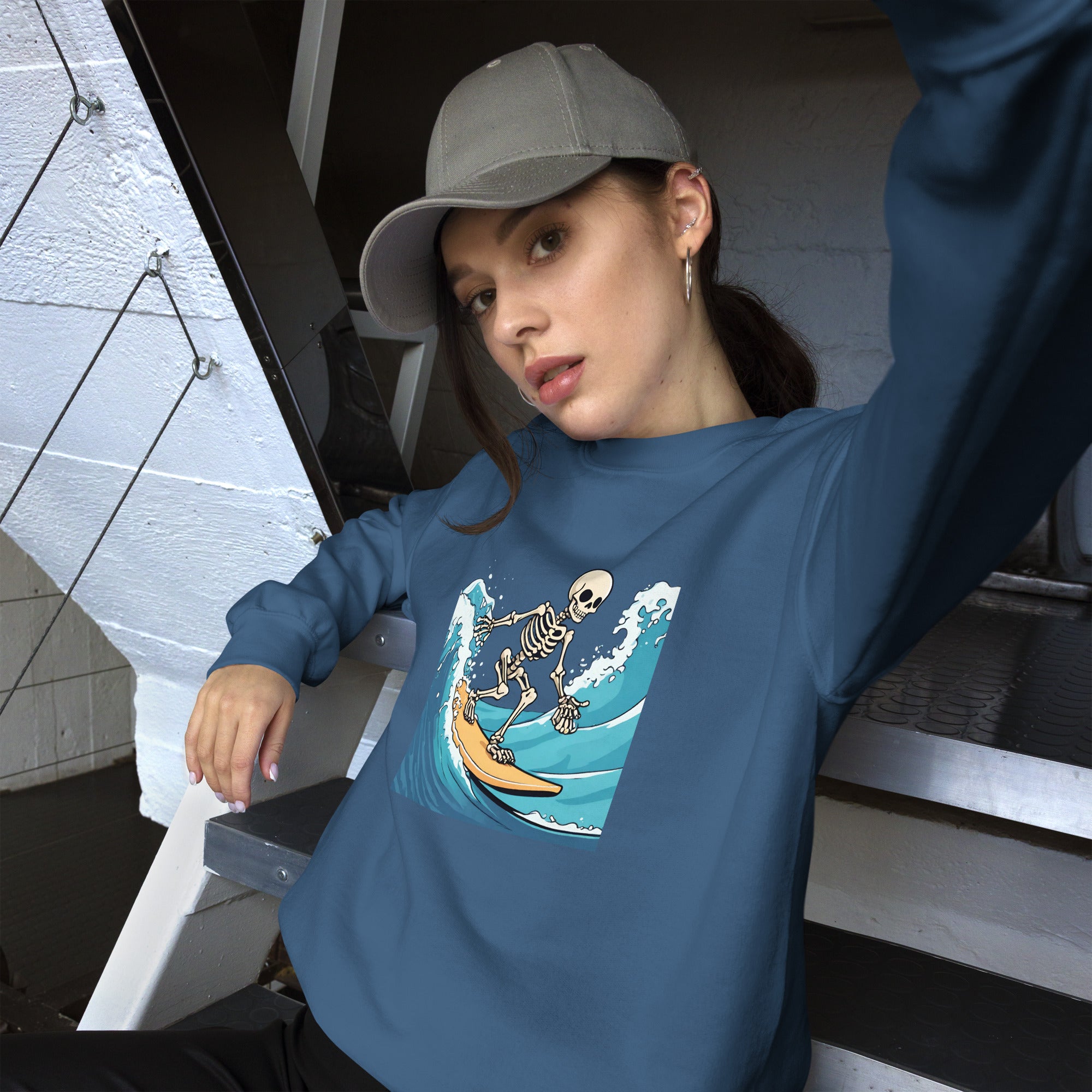 Surfing Skeleton Women's Sweatshirt