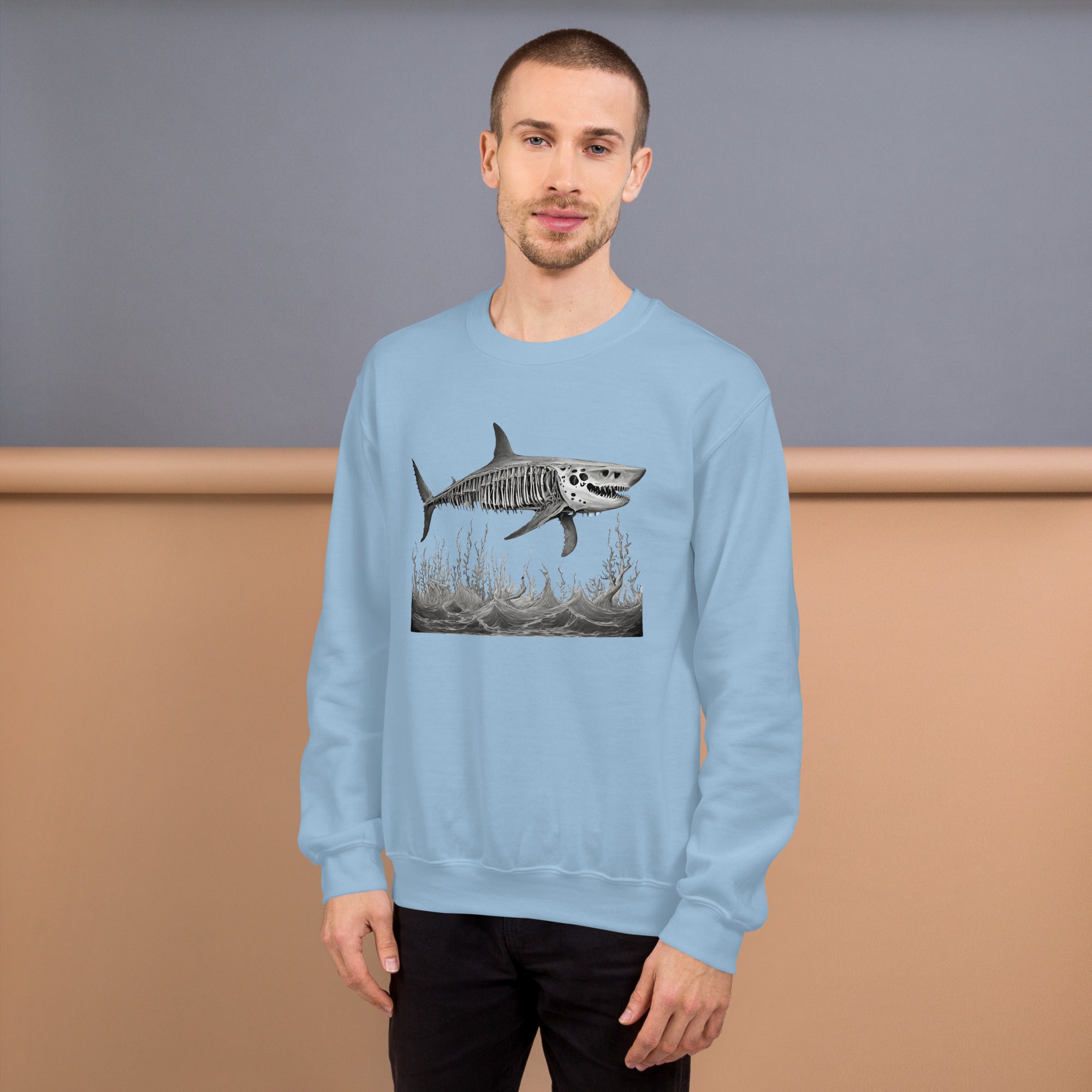 Skeleton Shark Men's Sweatshirt