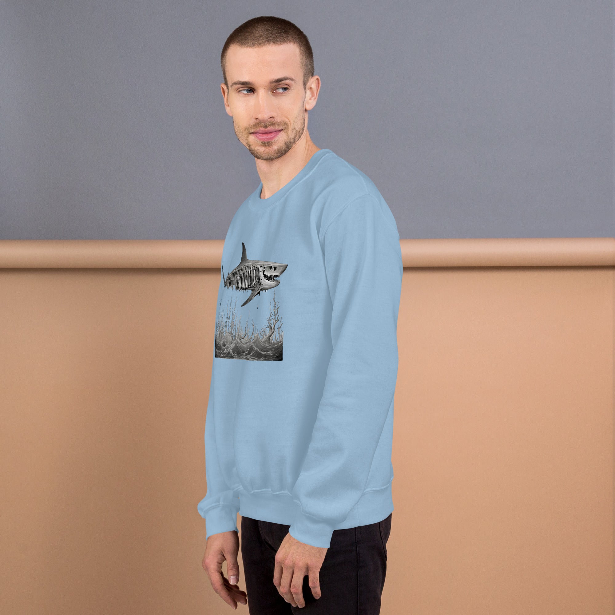 Skeleton Shark Men's Sweatshirt