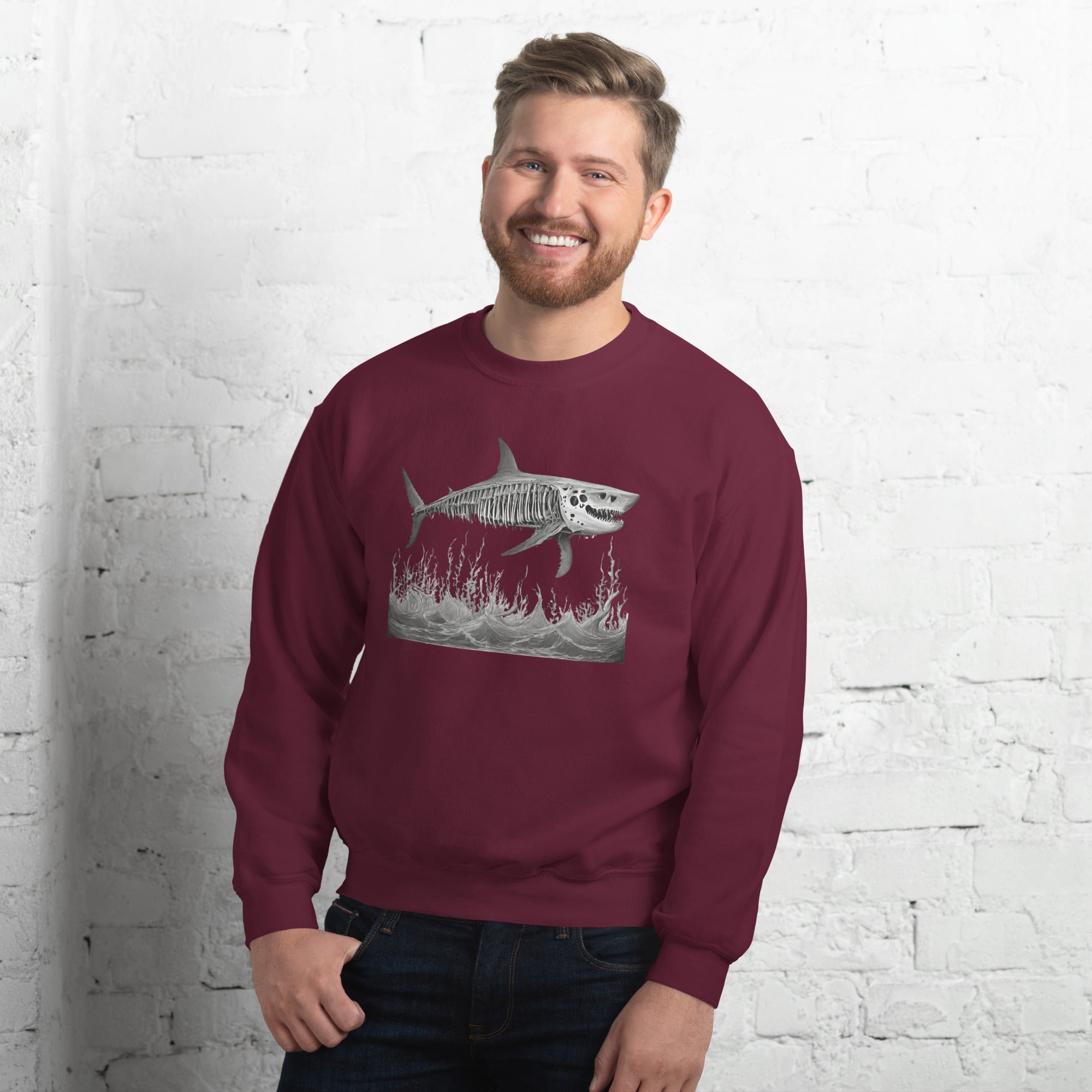 Skeleton Shark Men's Sweatshirt