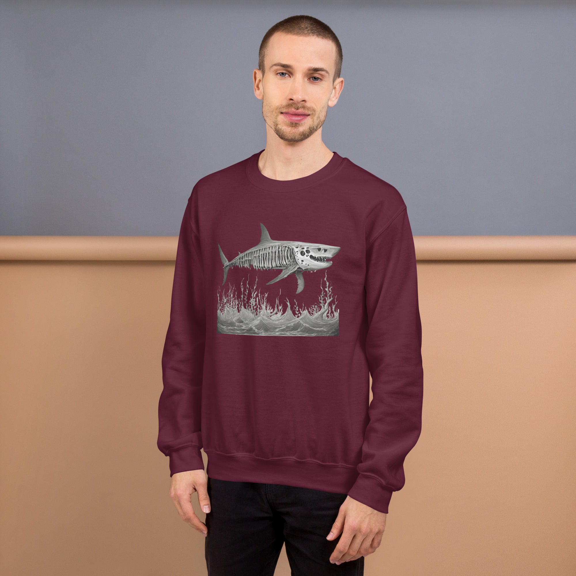 Skeleton Shark Men's Sweatshirt