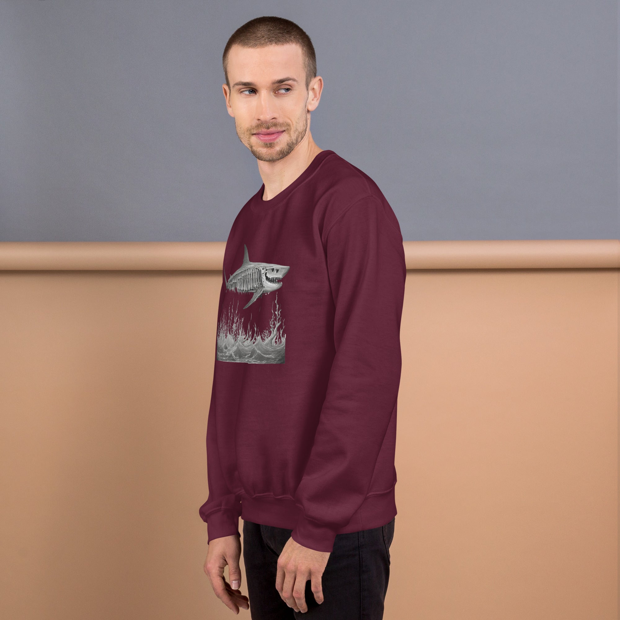 Skeleton Shark Men's Sweatshirt