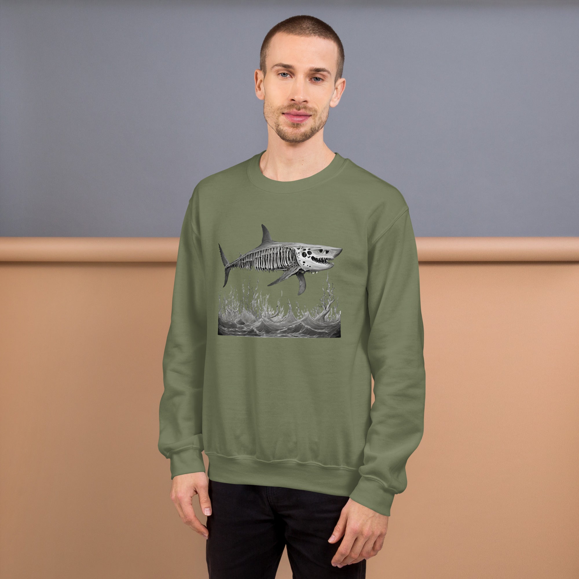 Skeleton Shark Men's Sweatshirt