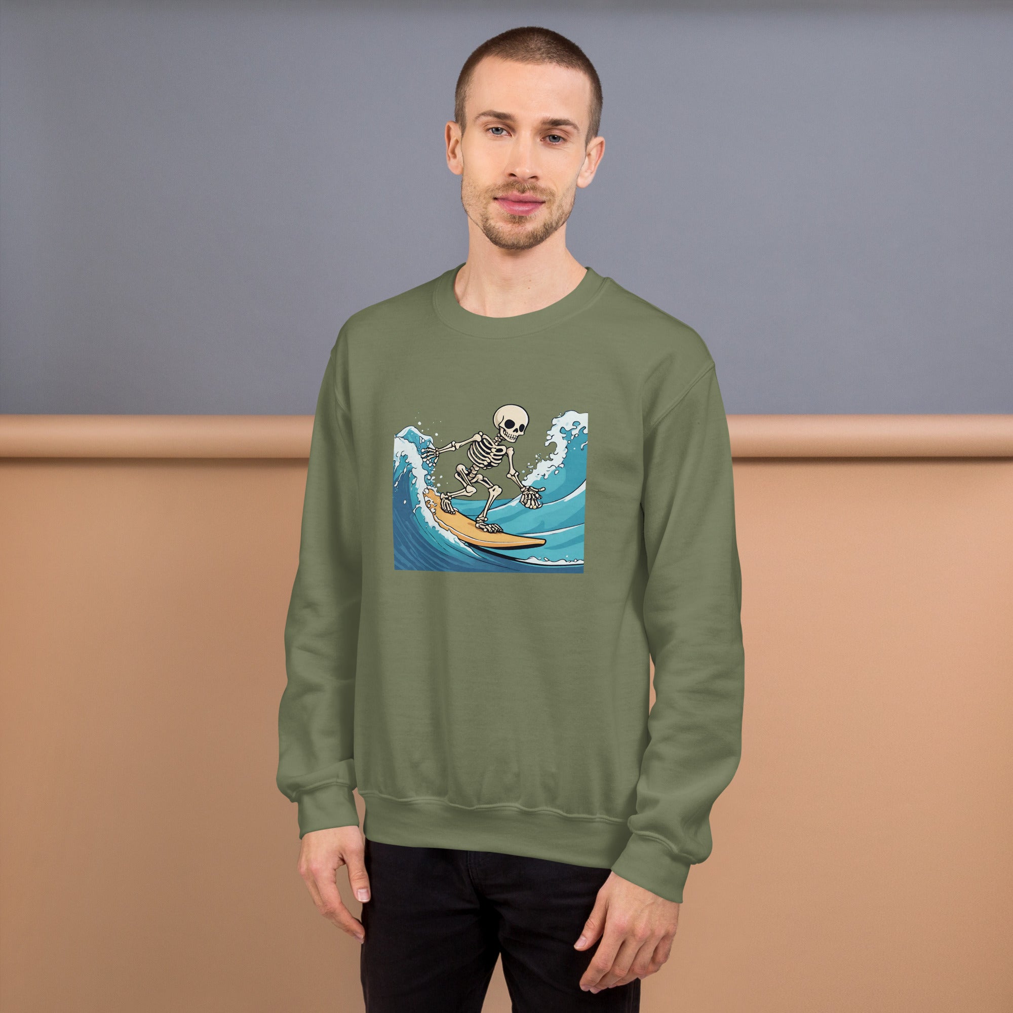 Surfing Skeleton Men's Sweatshirt