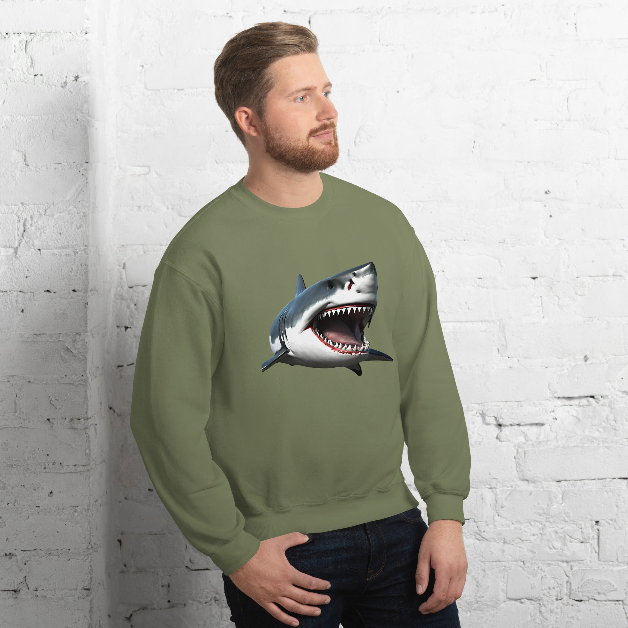 Great White Bite Men's Sweatshirt