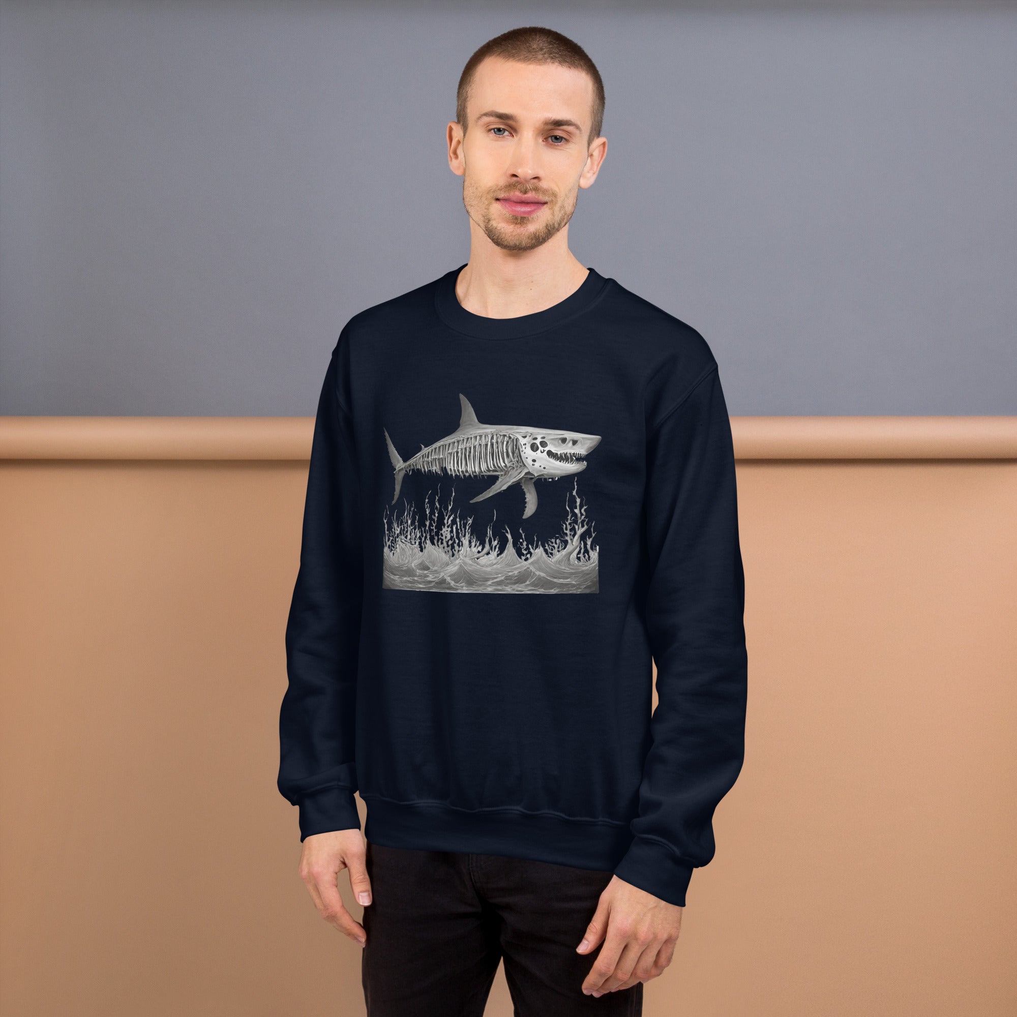 Skeleton Shark Men's Sweatshirt