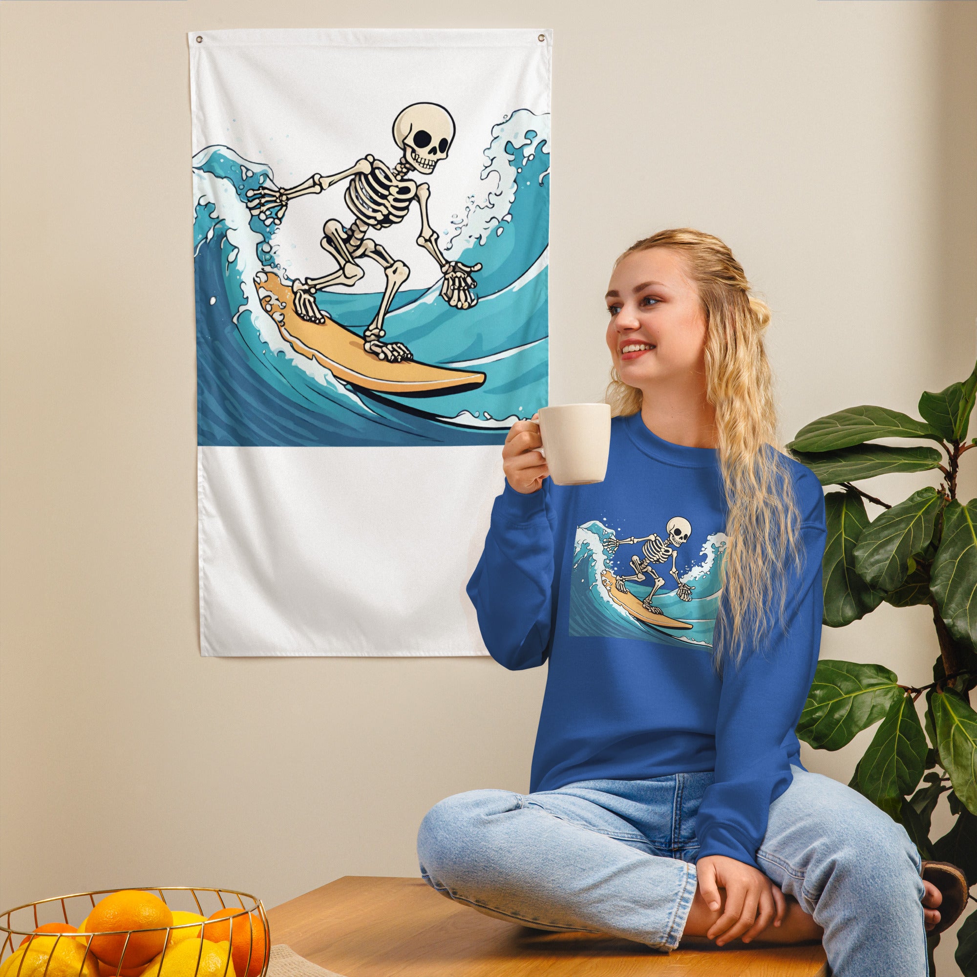 Surfing Skeleton Women's Sweatshirt