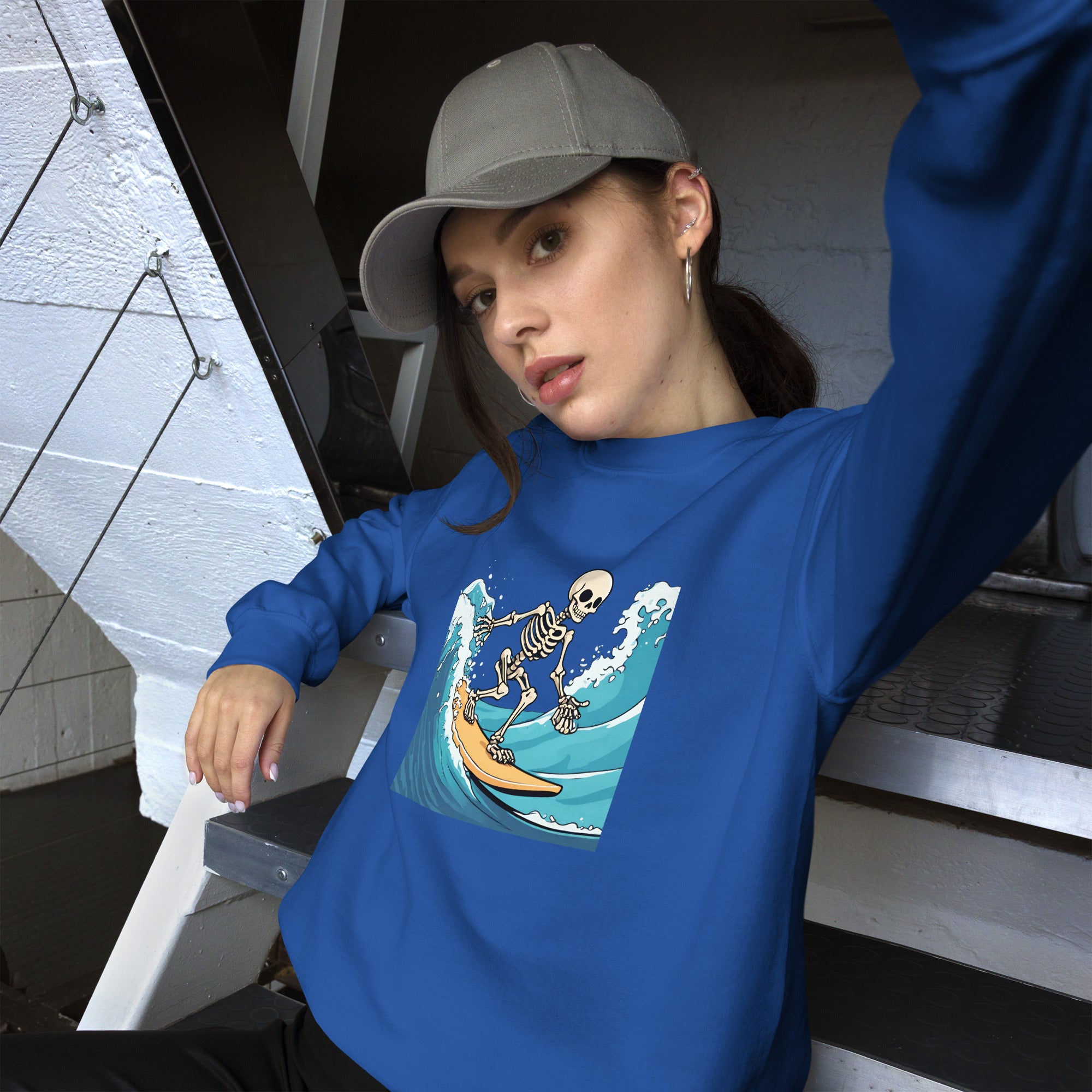 Surfing Skeleton Women's Sweatshirt