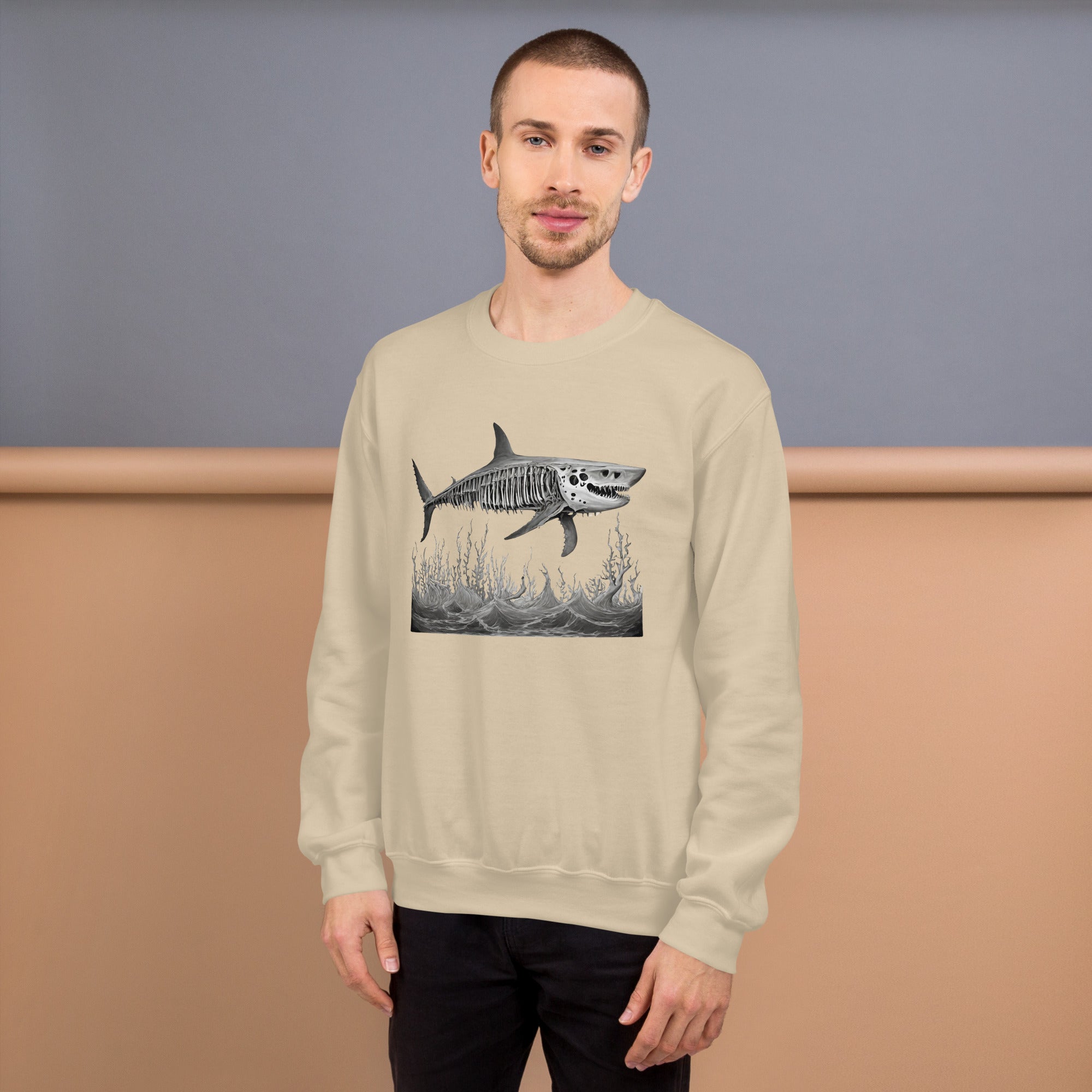 Skeleton Shark Men's Sweatshirt