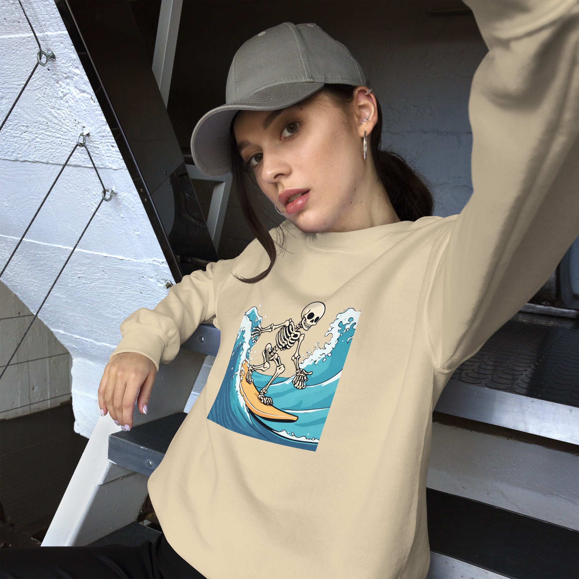 Surfing Skeleton Women's Sweatshirt