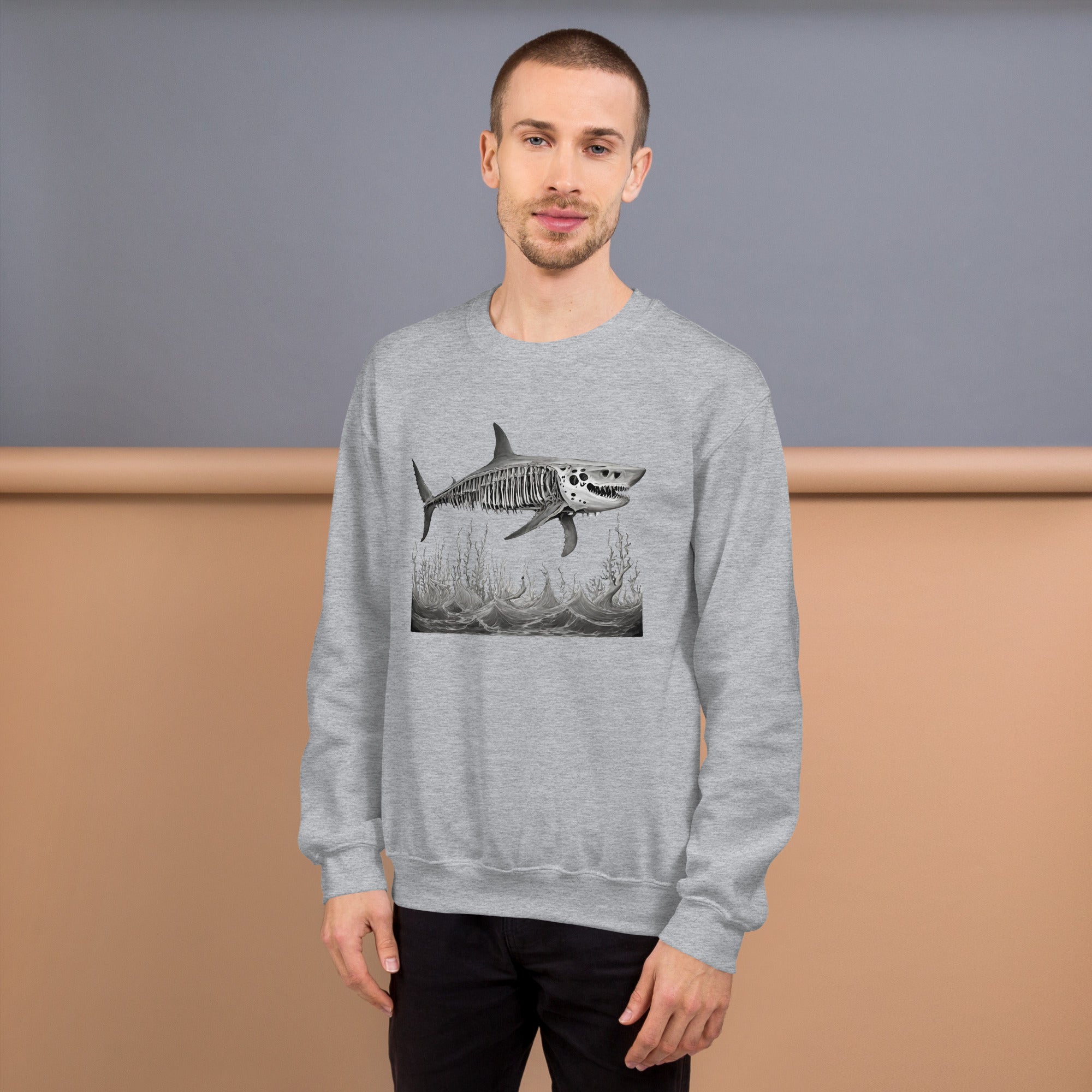 Skeleton Shark Men's Sweatshirt