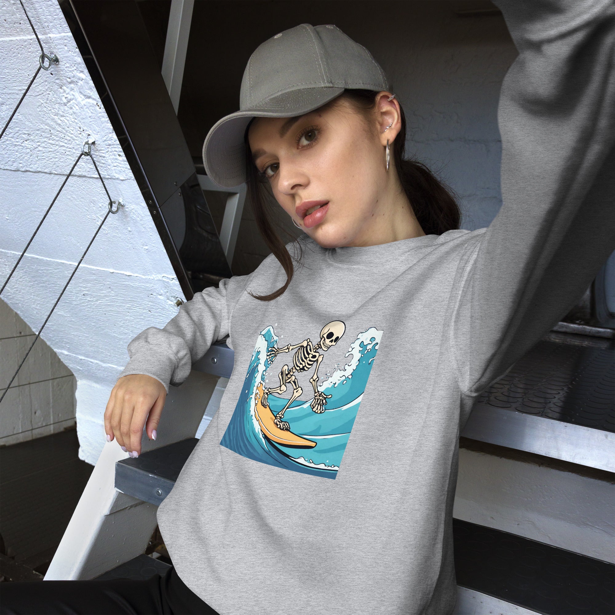 Surfing Skeleton Women's Sweatshirt