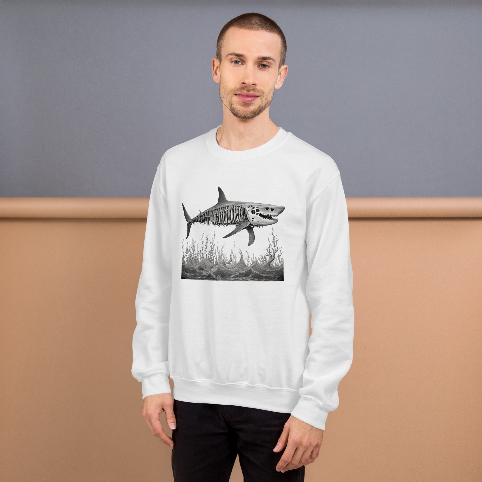 Skeleton Shark Men's Sweatshirt