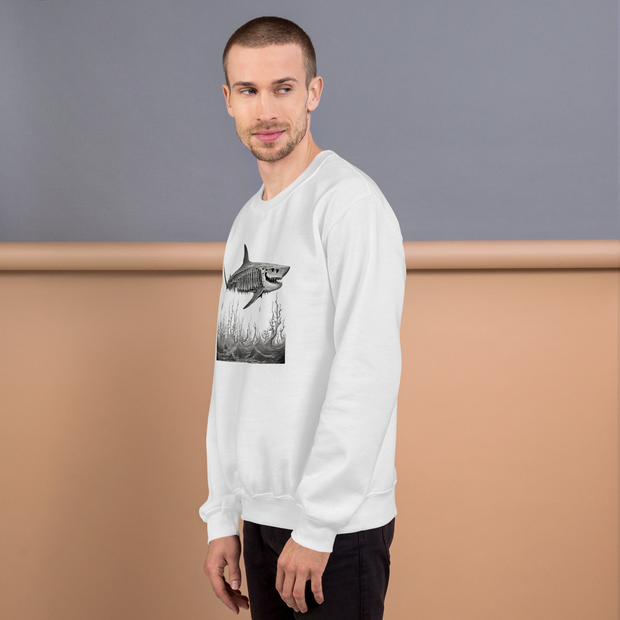 Skeleton Shark Men's Sweatshirt