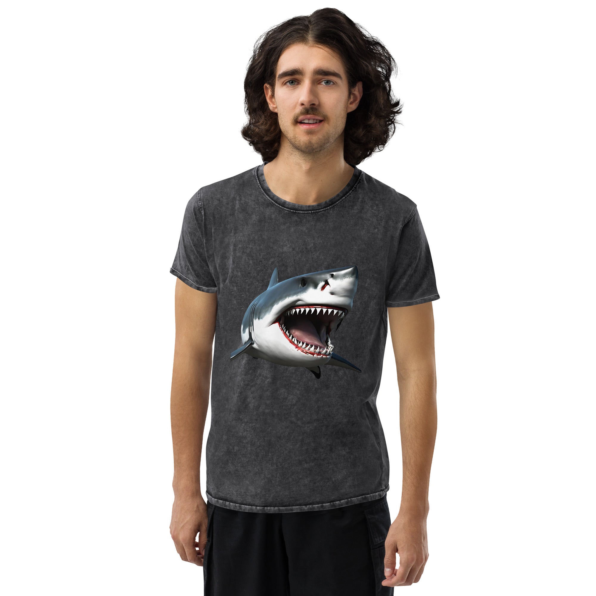 Great White Bite Denim T-Shirt