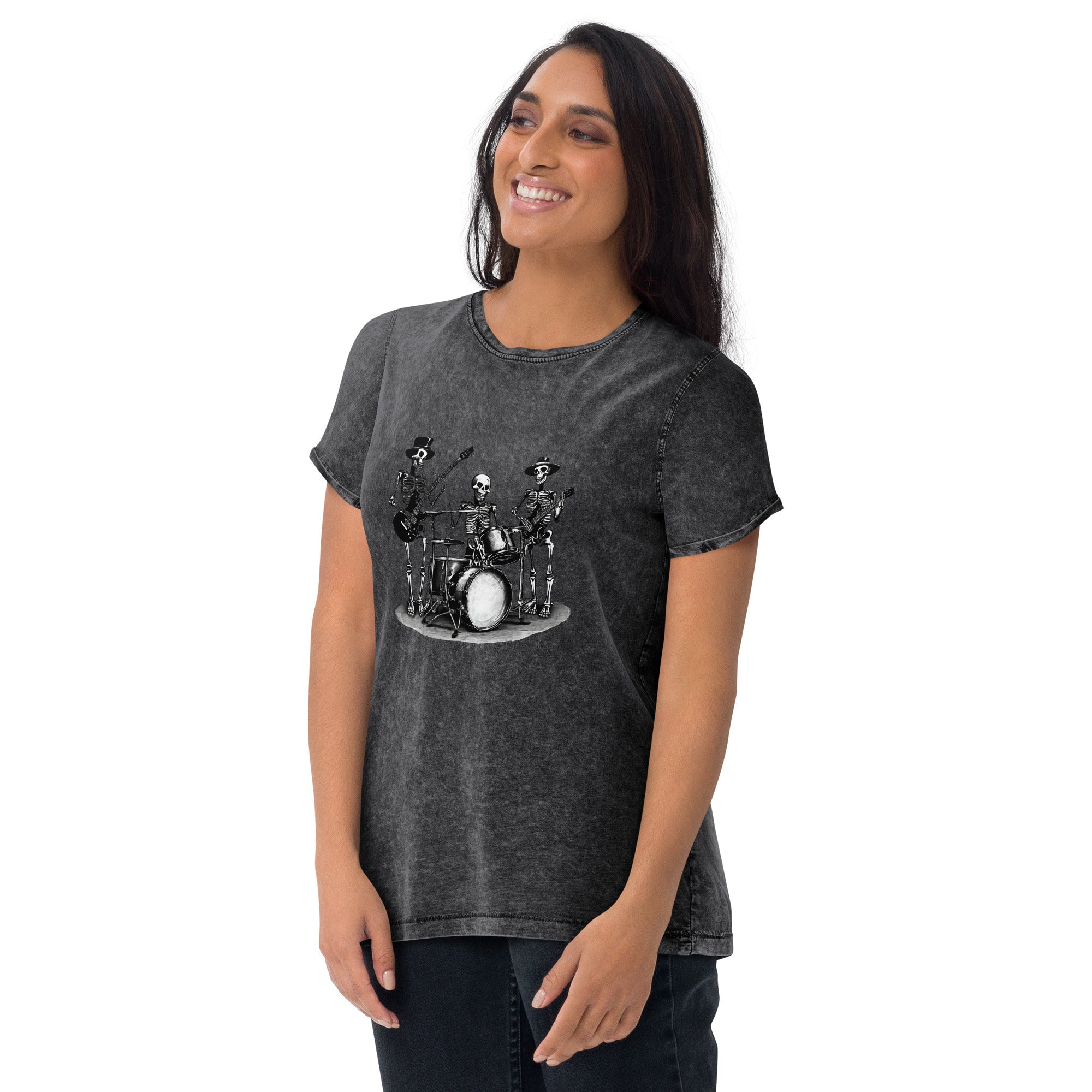 Skeleton Band Denim T-Shirt