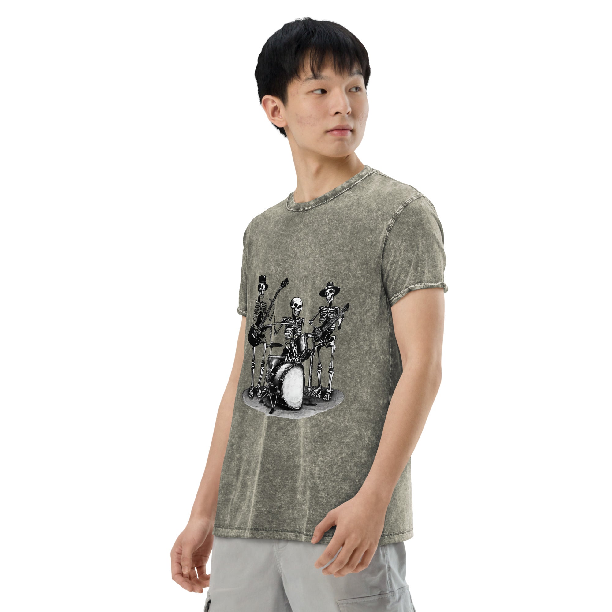 Skeleton Band Denim T-Shirt