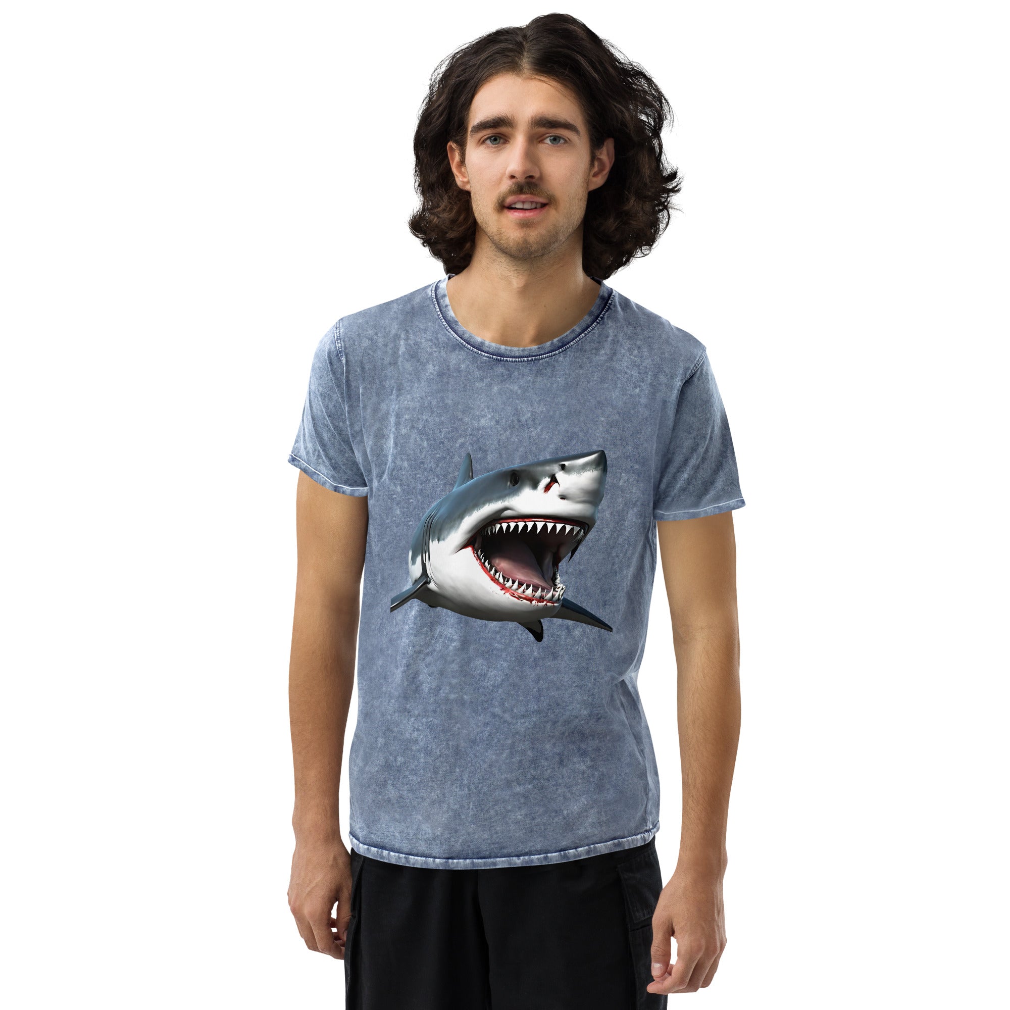 Great White Bite Denim T-Shirt