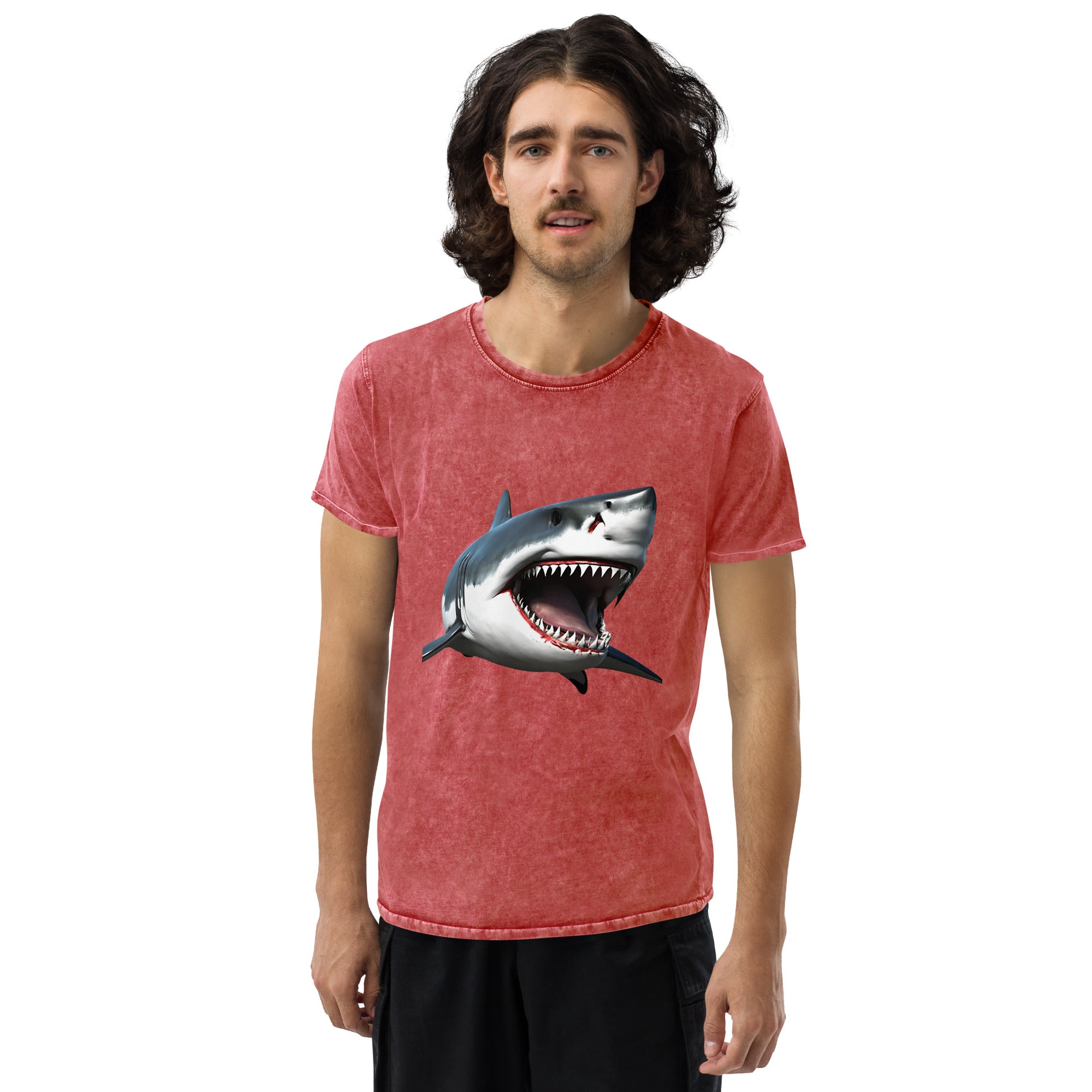 Great White Bite Denim T-Shirt