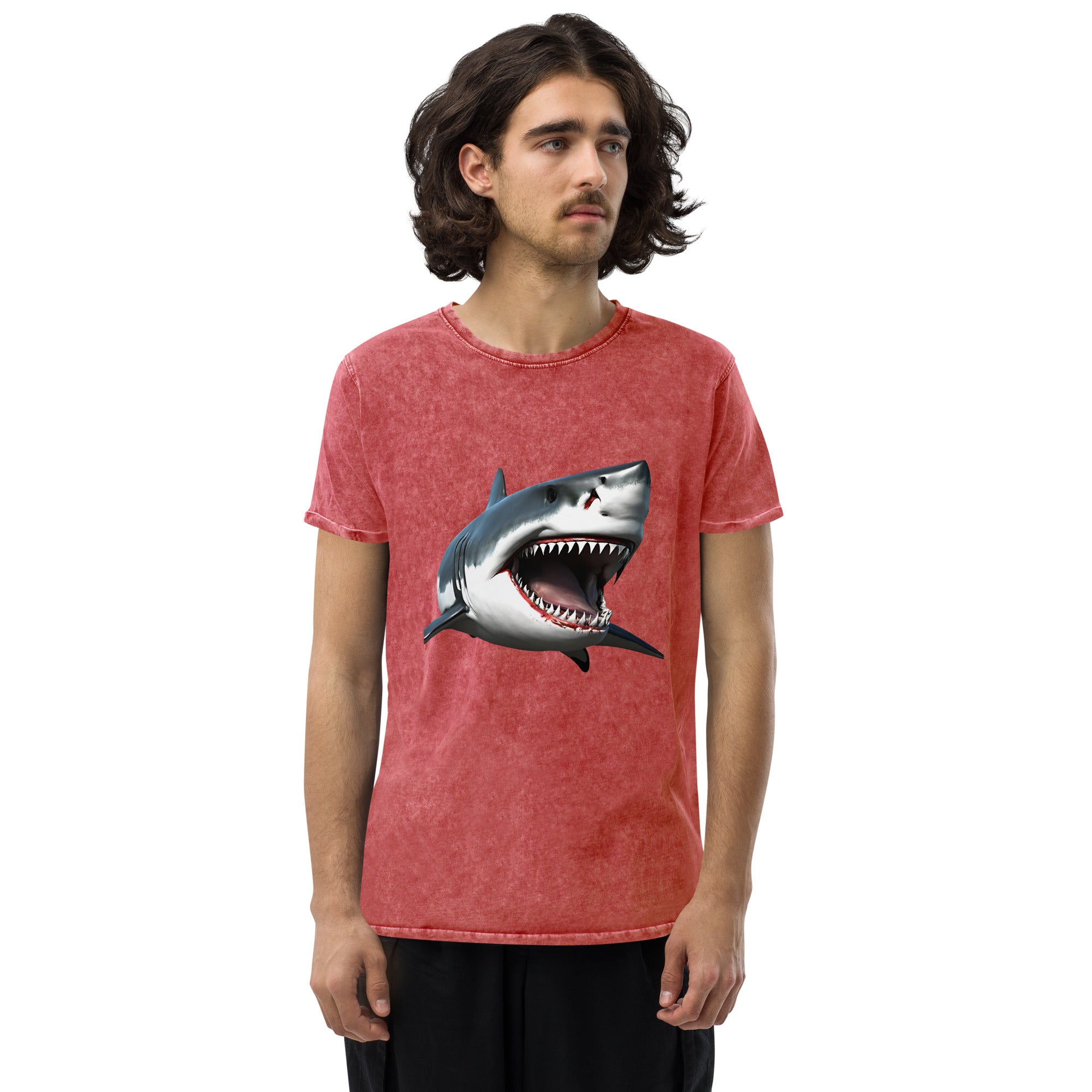 Great White Bite Denim T-Shirt