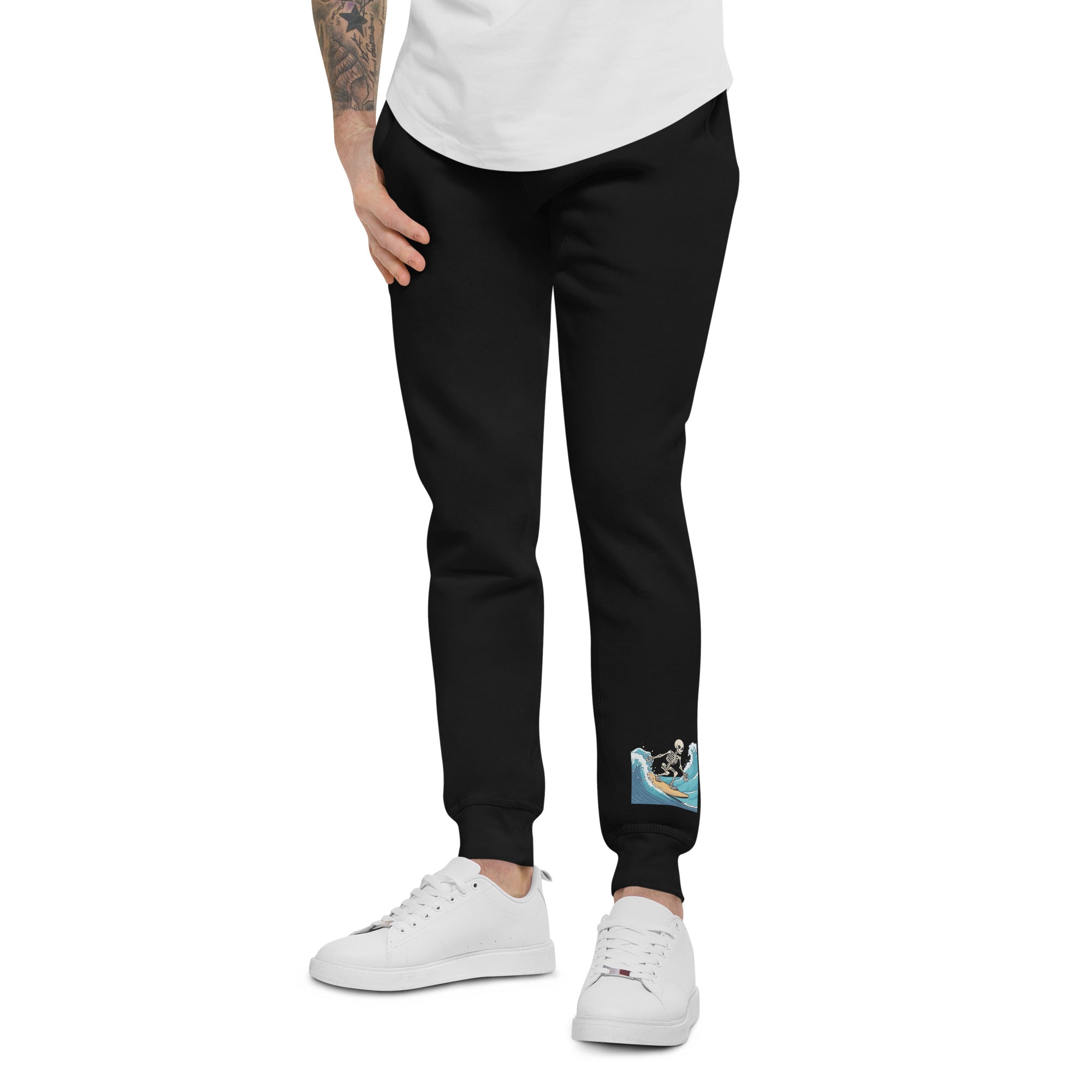 Surfing Skeleton Men's Fleece Sweatpants