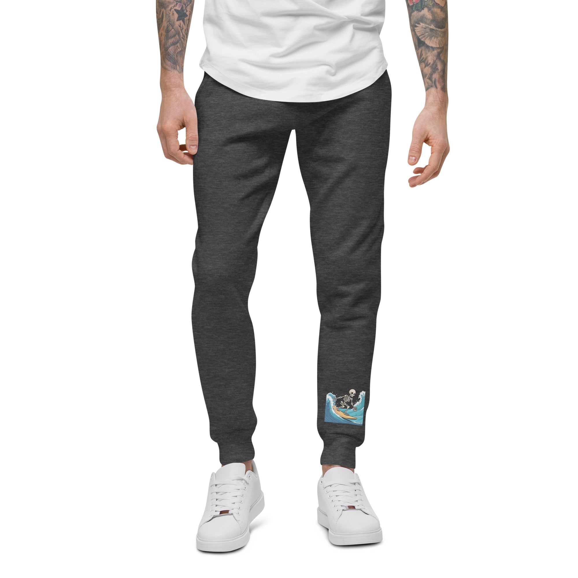 Surfing Skeleton Men's Fleece Sweatpants