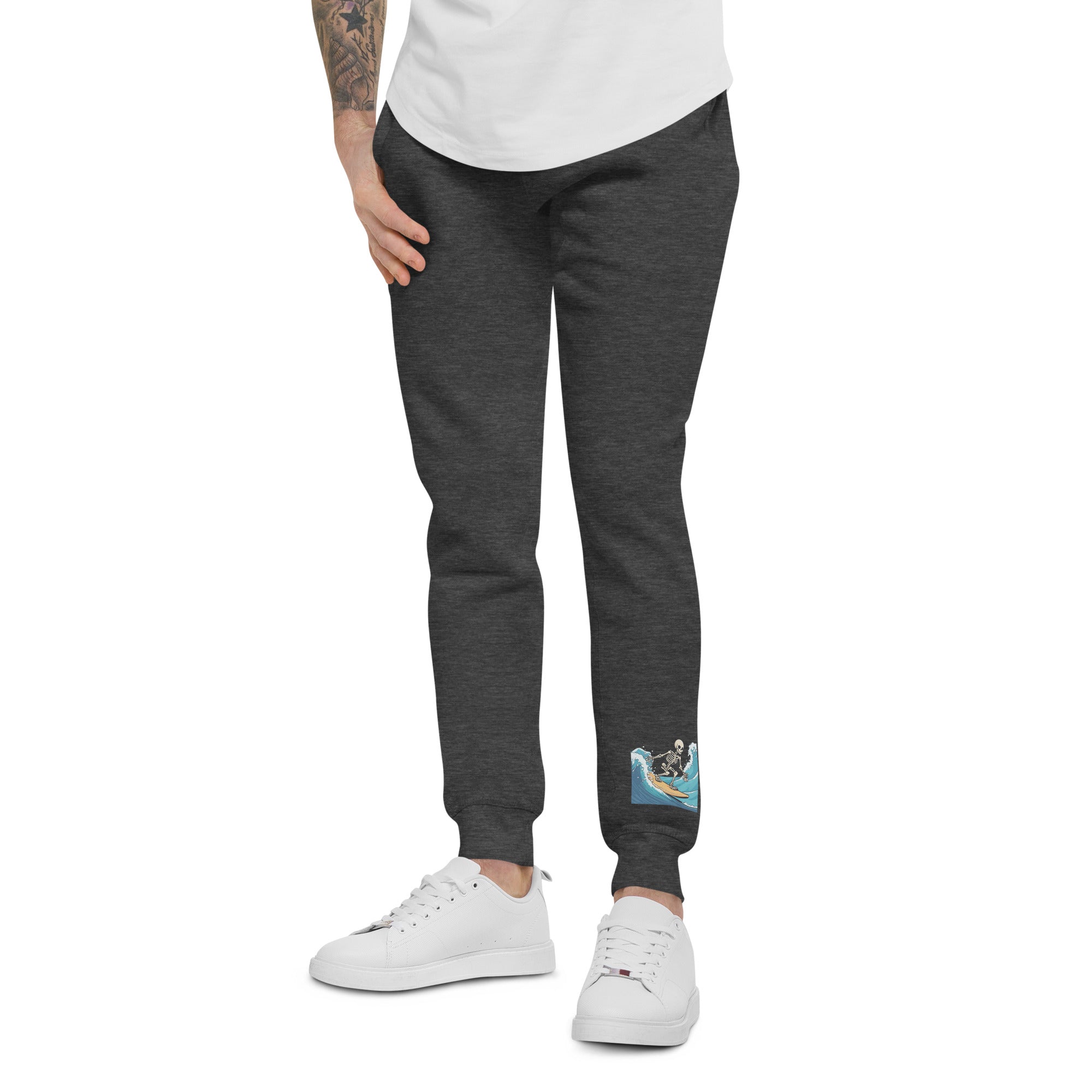 Surfing Skeleton Men's Fleece Sweatpants