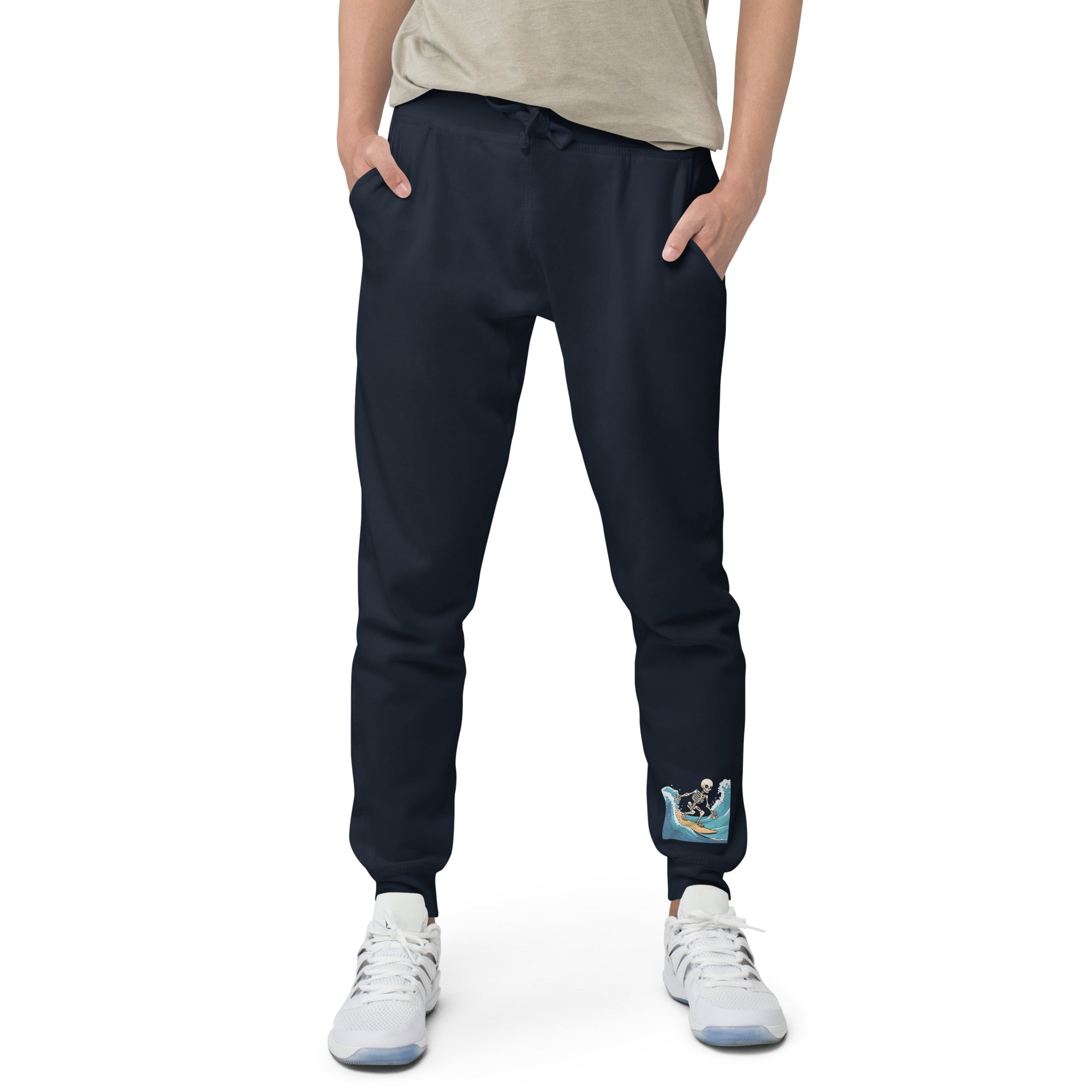 Surfing Skeleton Men's Fleece Sweatpants