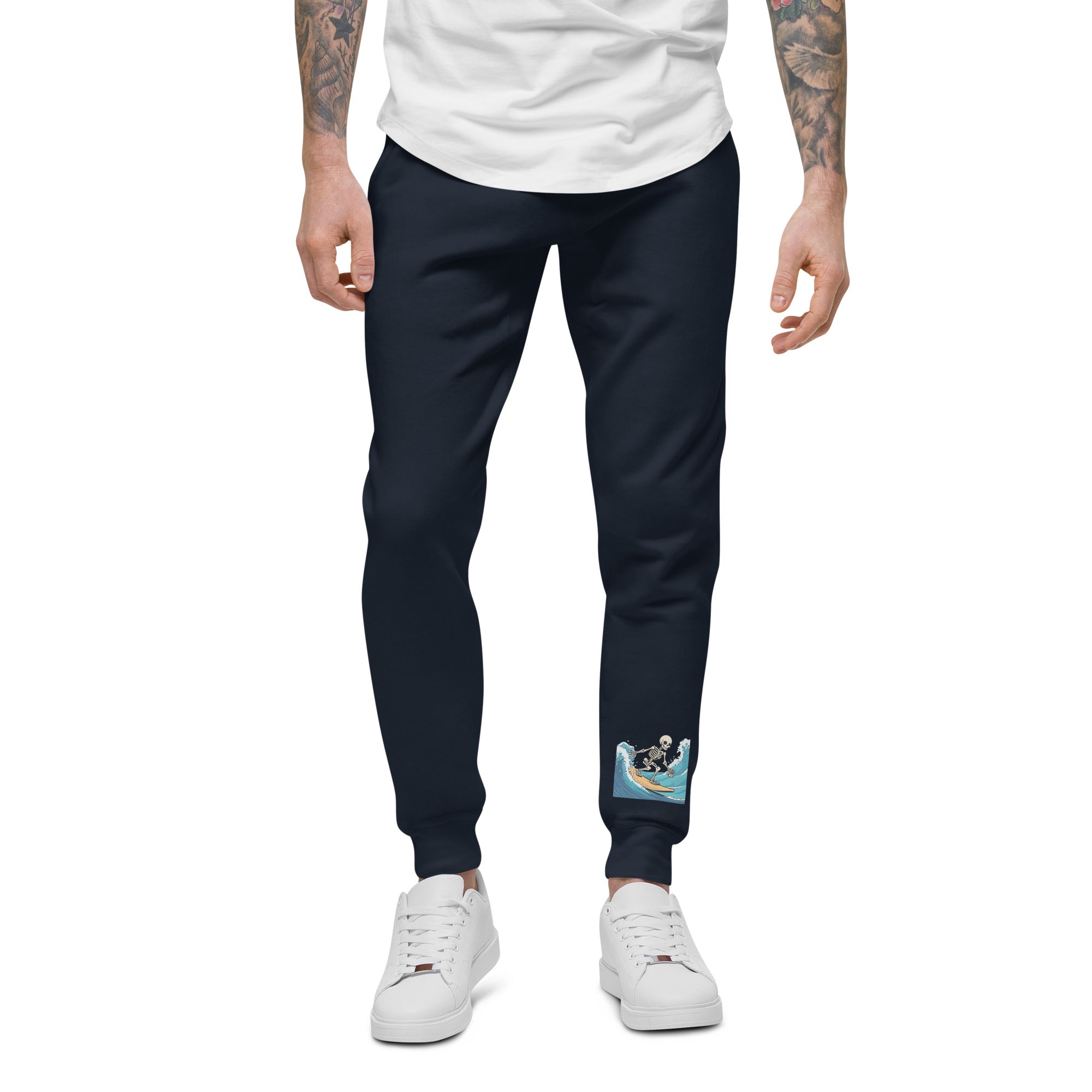 Surfing Skeleton Men's Fleece Sweatpants