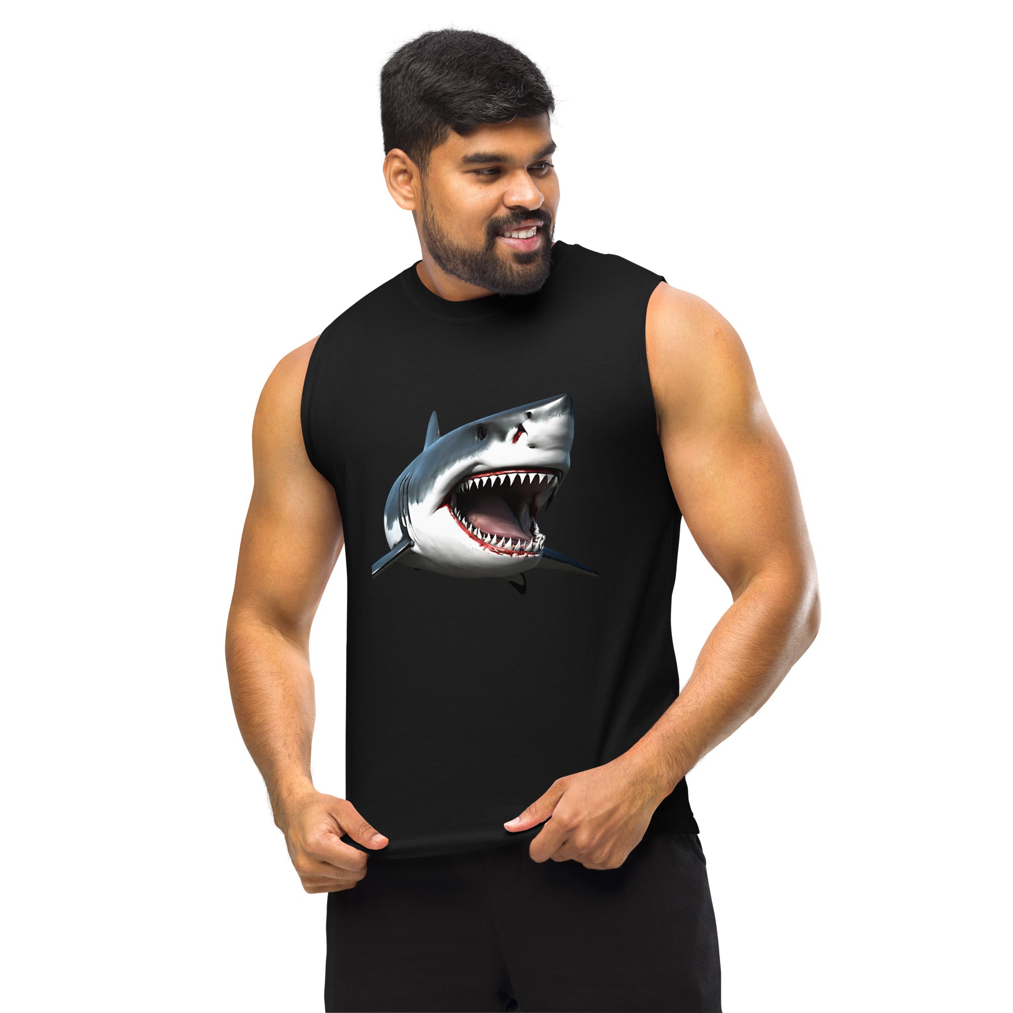 Great White Bite Muscle Shirt