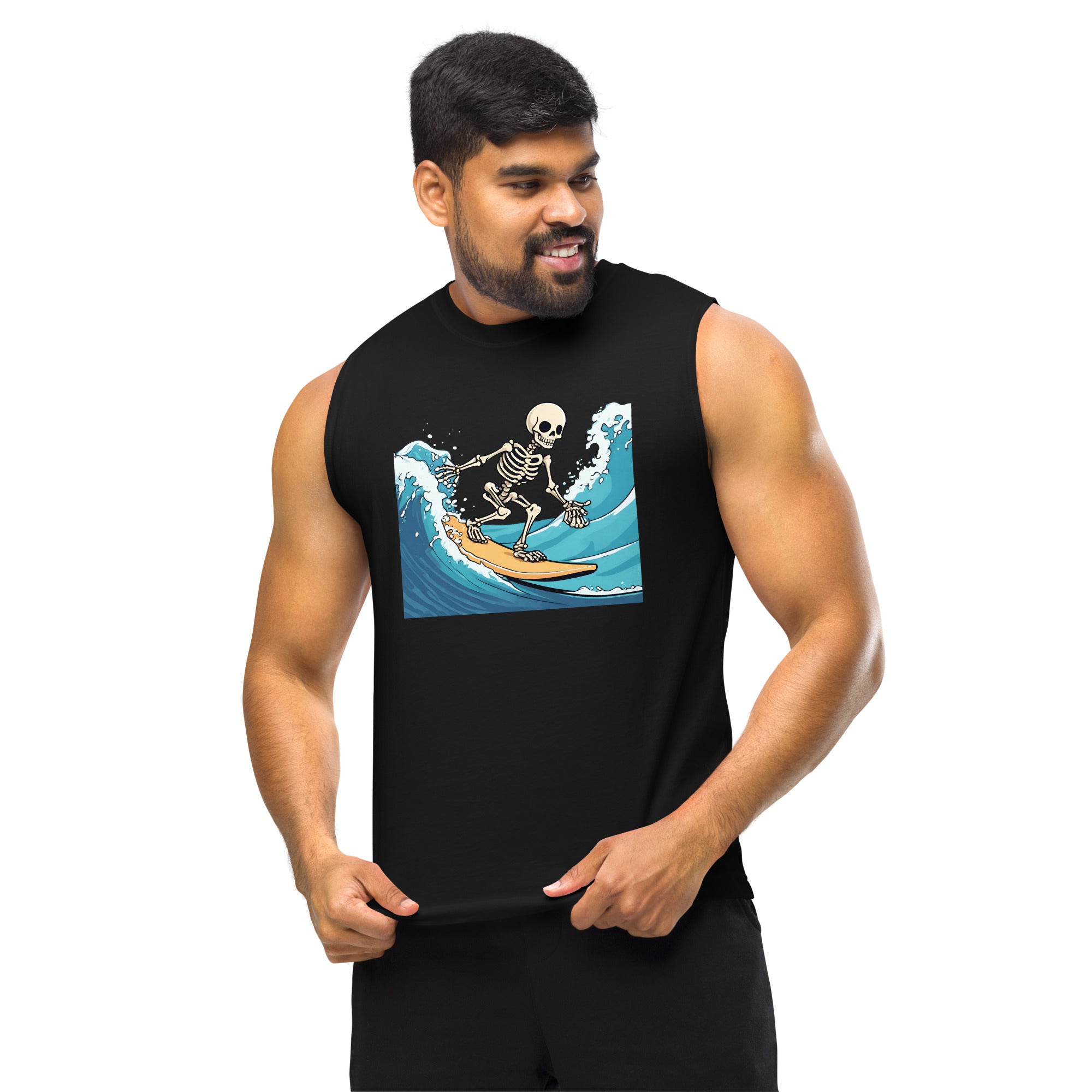 Surfing Skeleton Muscle Shirt