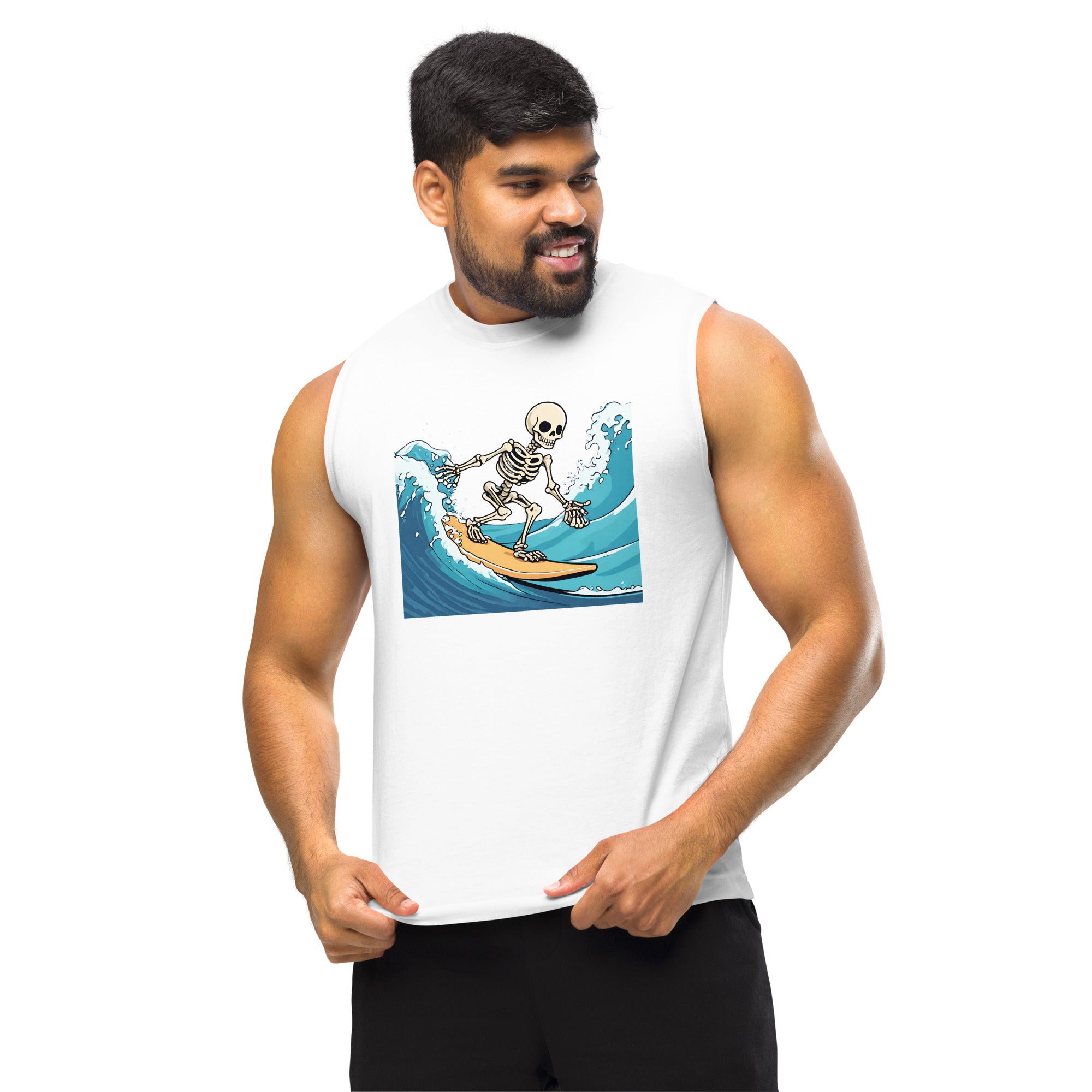 Surfing Skeleton Muscle Shirt