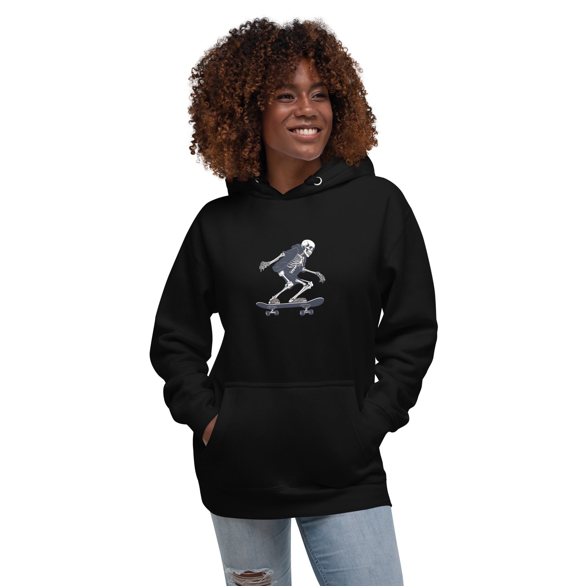 Skateboarding Skeleton Women's Premium Hoodie