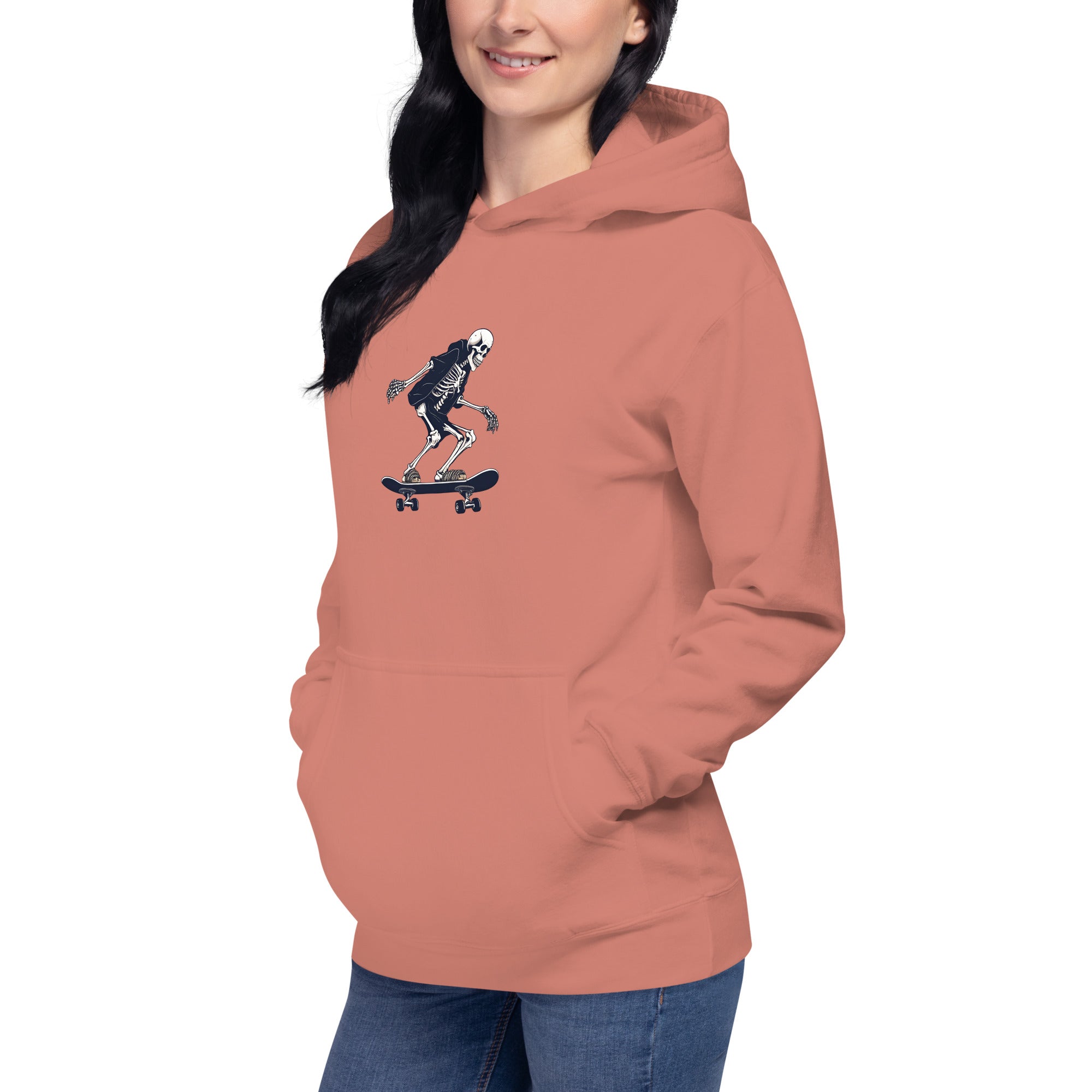 Skateboarding Skeleton Women's Premium Hoodie