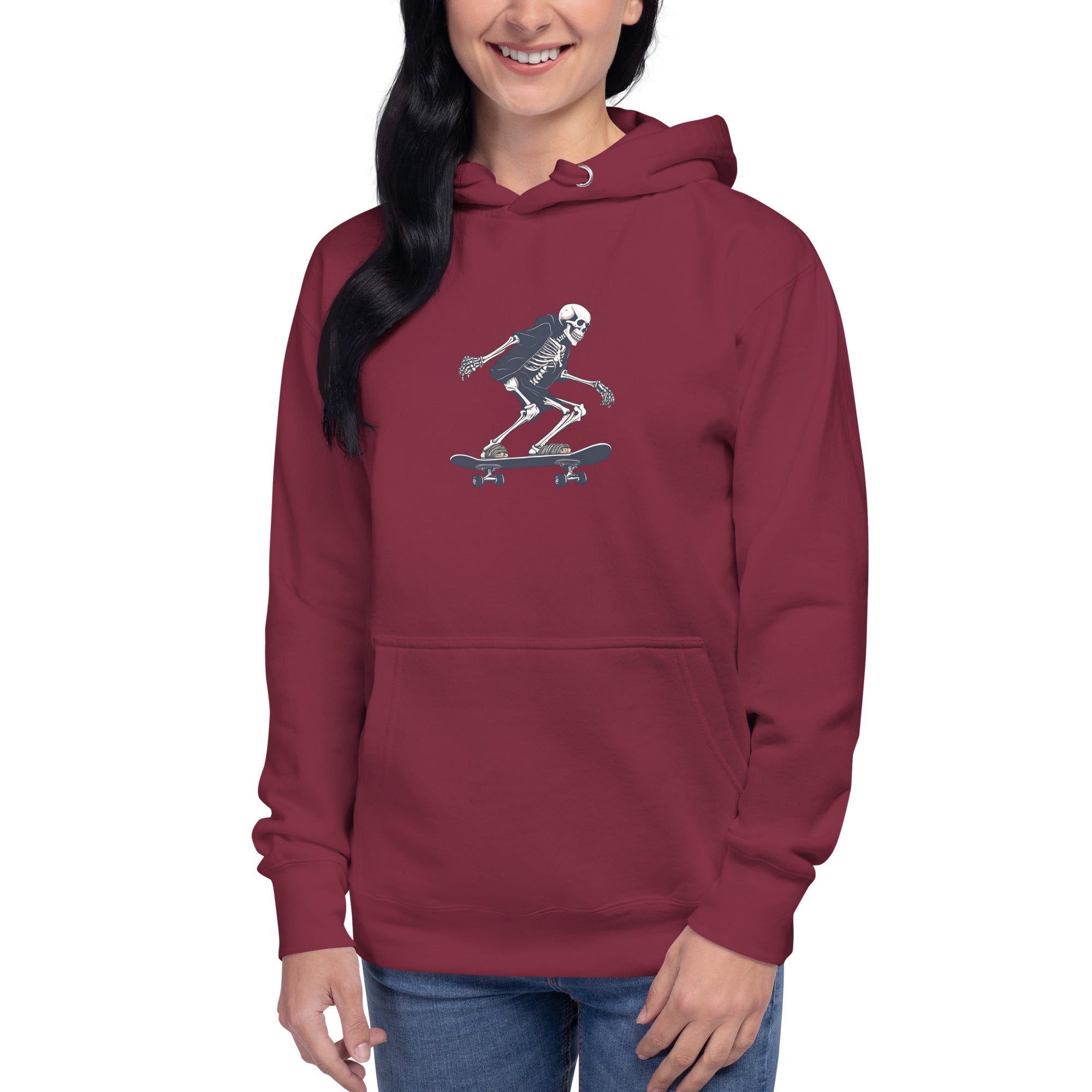 Skateboarding Skeleton Women's Premium Hoodie